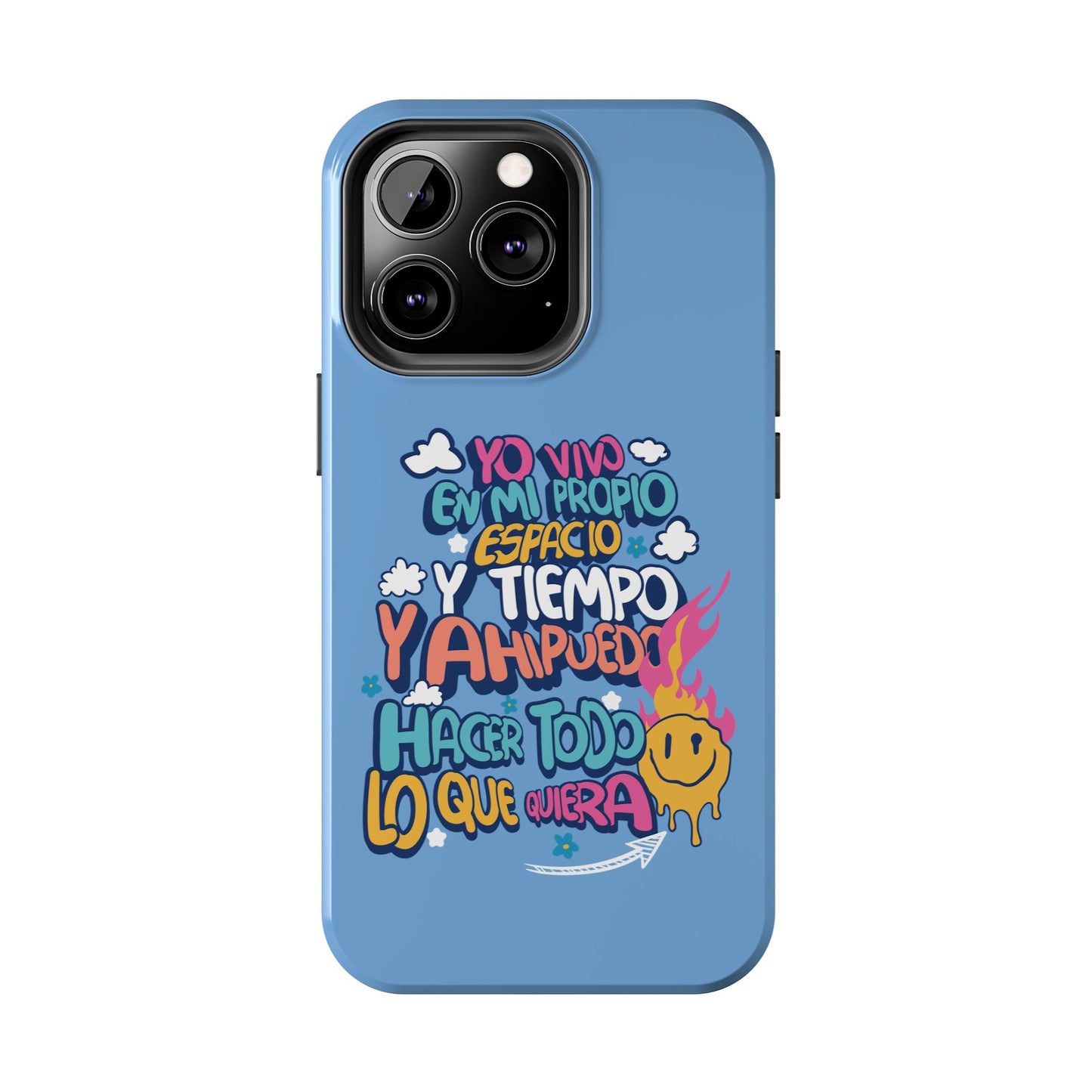 Funda para teléfono "Yo vivo en propio espacio y tiempo" - Celeste