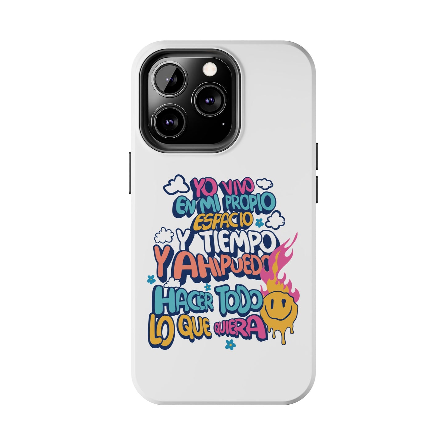 Funda para teléfono "Yo vivo en propio espacio y tiempo" - Blanco