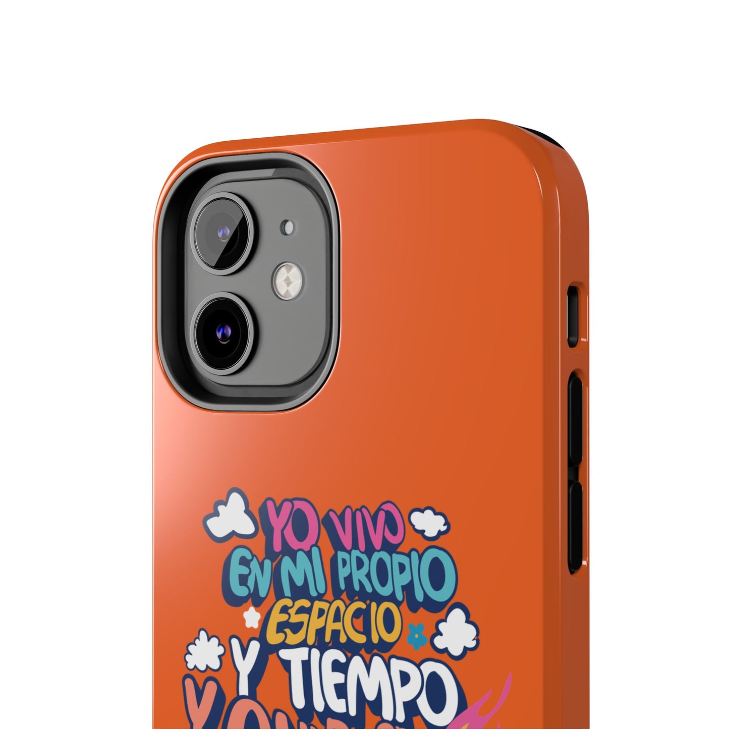 Funda para teléfono "Yo vivo en propio espacio y tiempo" - Naranja