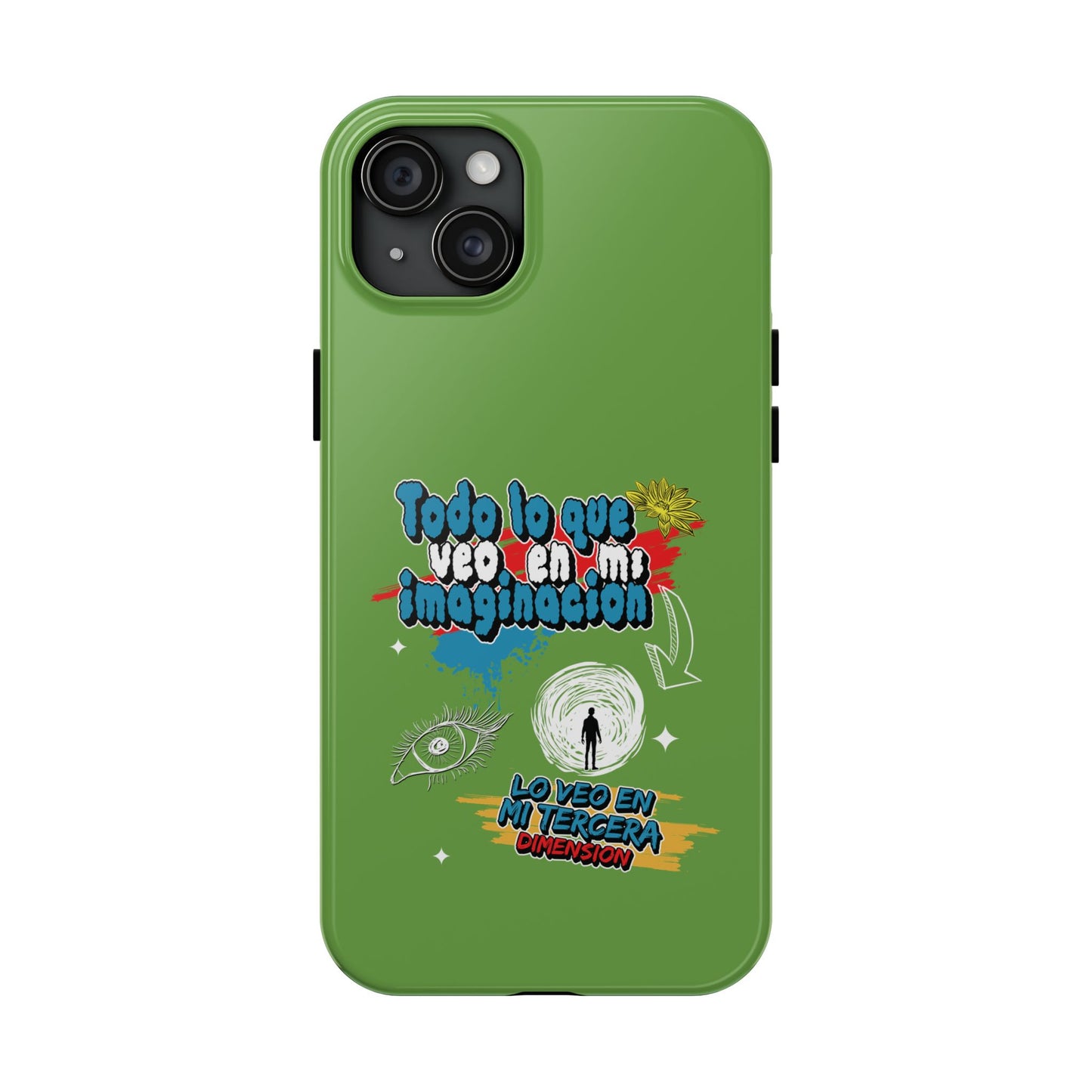 Funda para teléfono "Todo lo que veo en mi imaginación" - Verde