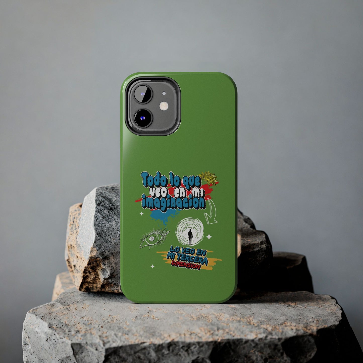 Funda para teléfono "Todo lo que veo en mi imaginación" - Verde