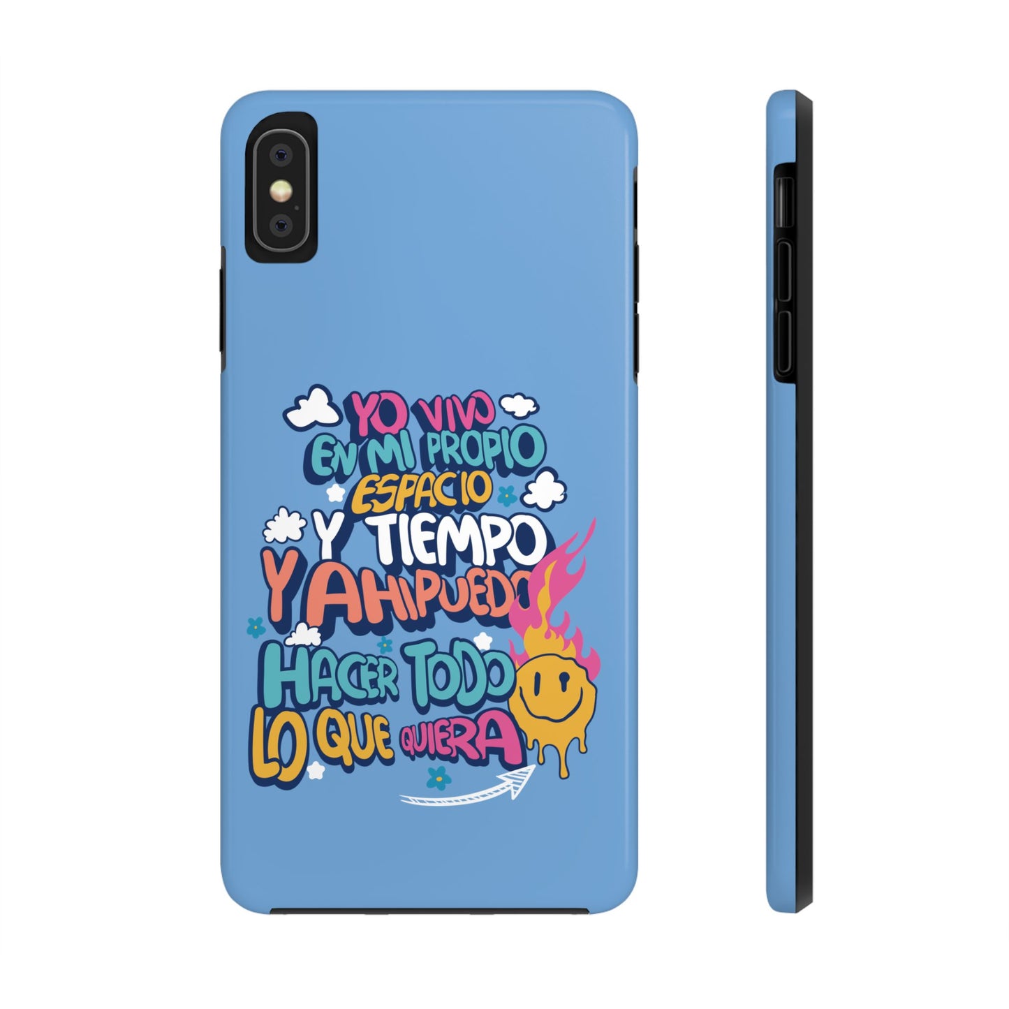 Funda para teléfono "Yo vivo en propio espacio y tiempo" - Celeste