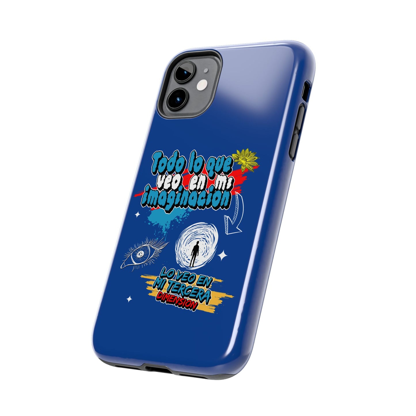 Funda para teléfono "Todo lo que veo en mi imaginación" - Azul