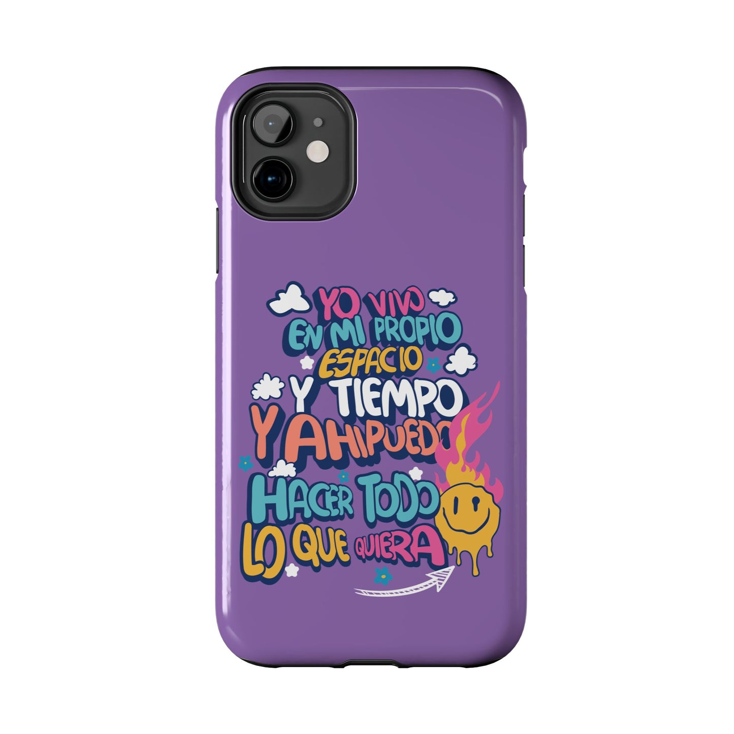 Funda para teléfono "Yo vivo en propio espacio y tiempo" - Lila