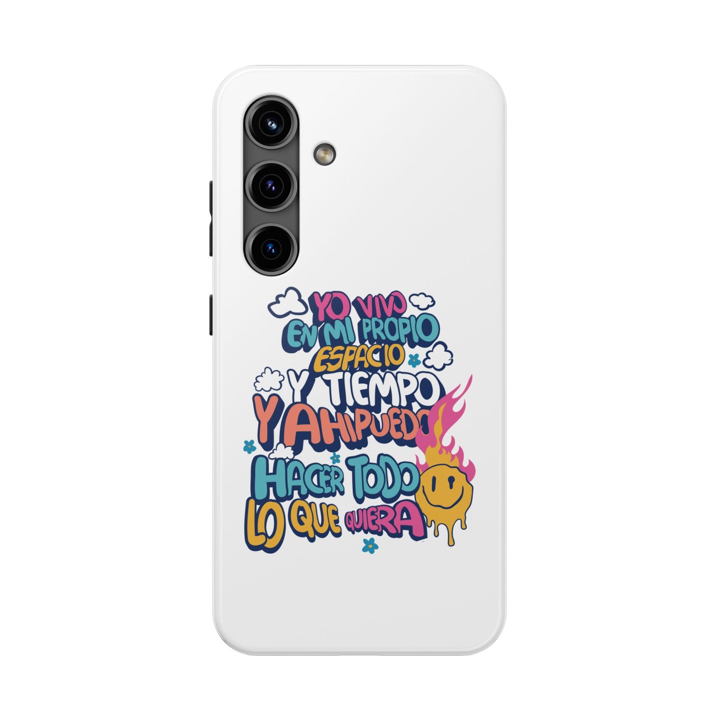 Funda para teléfono "Yo vivo en propio espacio y tiempo" - Blanco