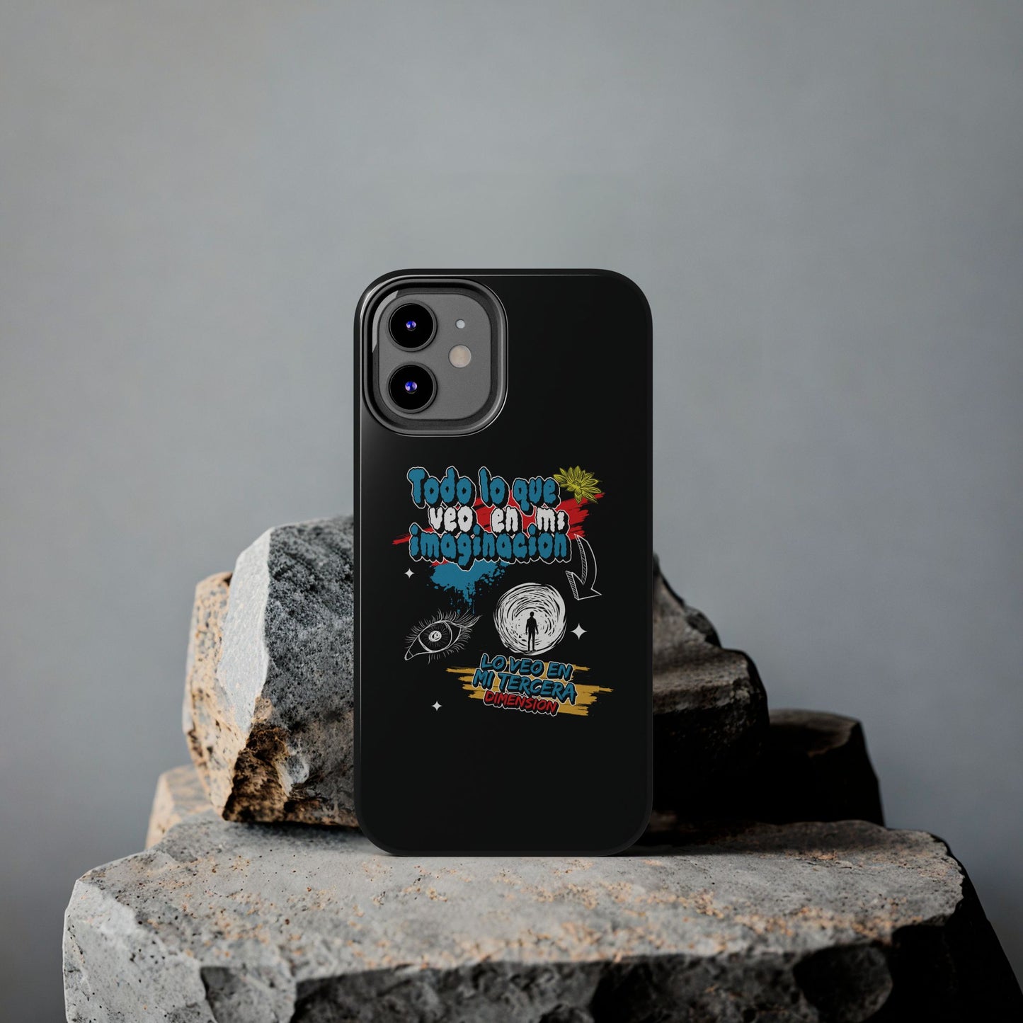 Funda para teléfono "Todo lo que veo en mi imaginación" - Negro
