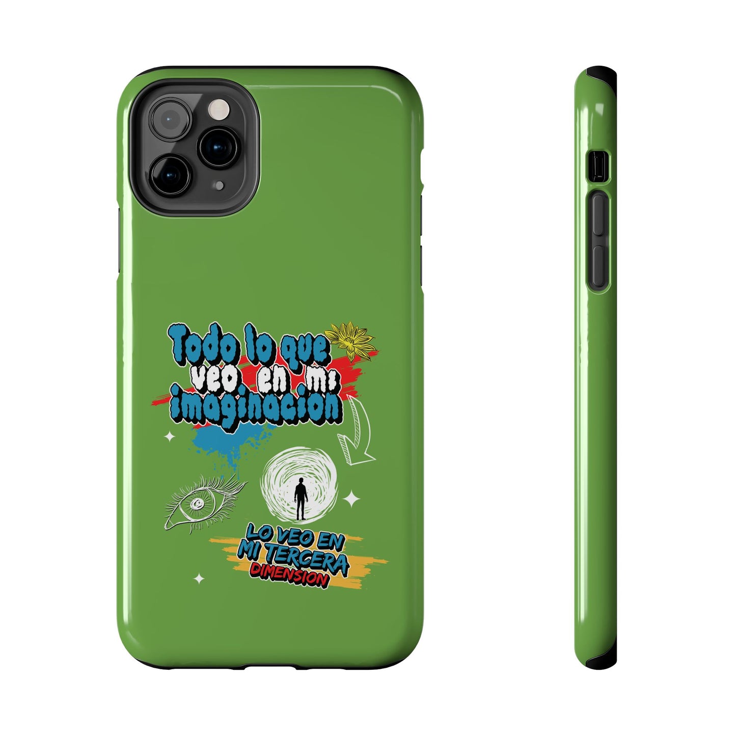 Funda para teléfono "Todo lo que veo en mi imaginación" - Verde