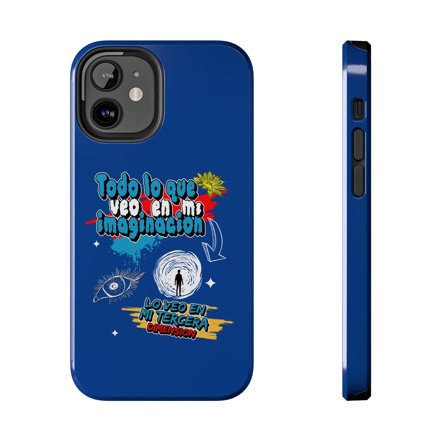 Funda para teléfono "Todo lo que veo en mi imaginación" - Azul