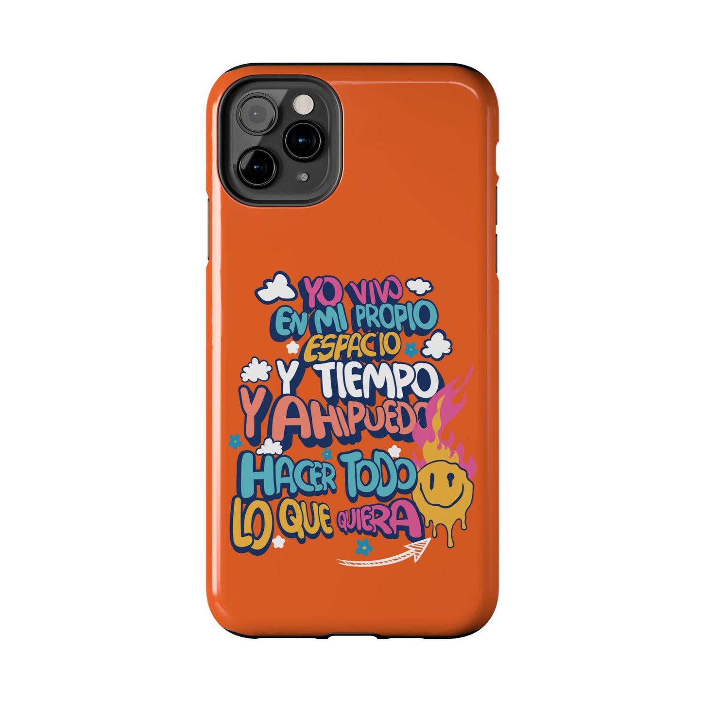 Funda para teléfono "Yo vivo en propio espacio y tiempo" - Naranja
