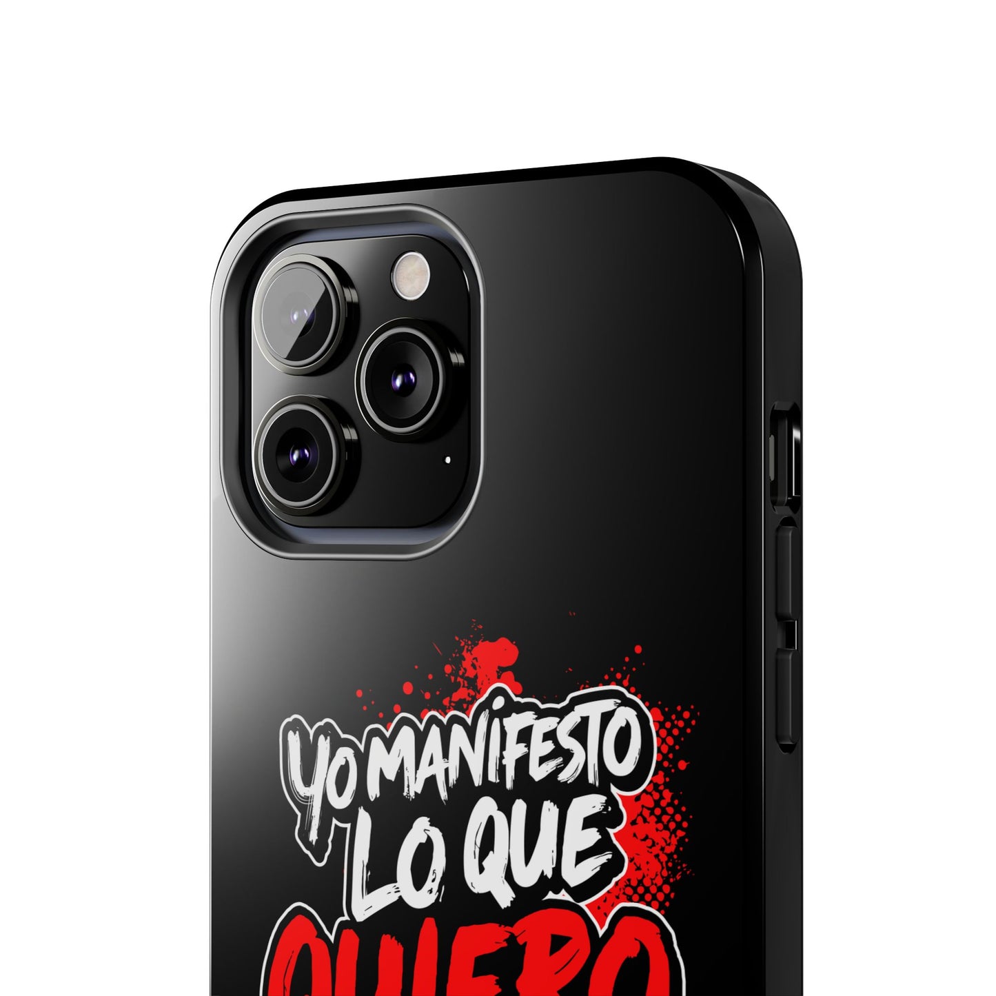 Funda para teléfono "Yo manifiesto lo que quiero" - Negro