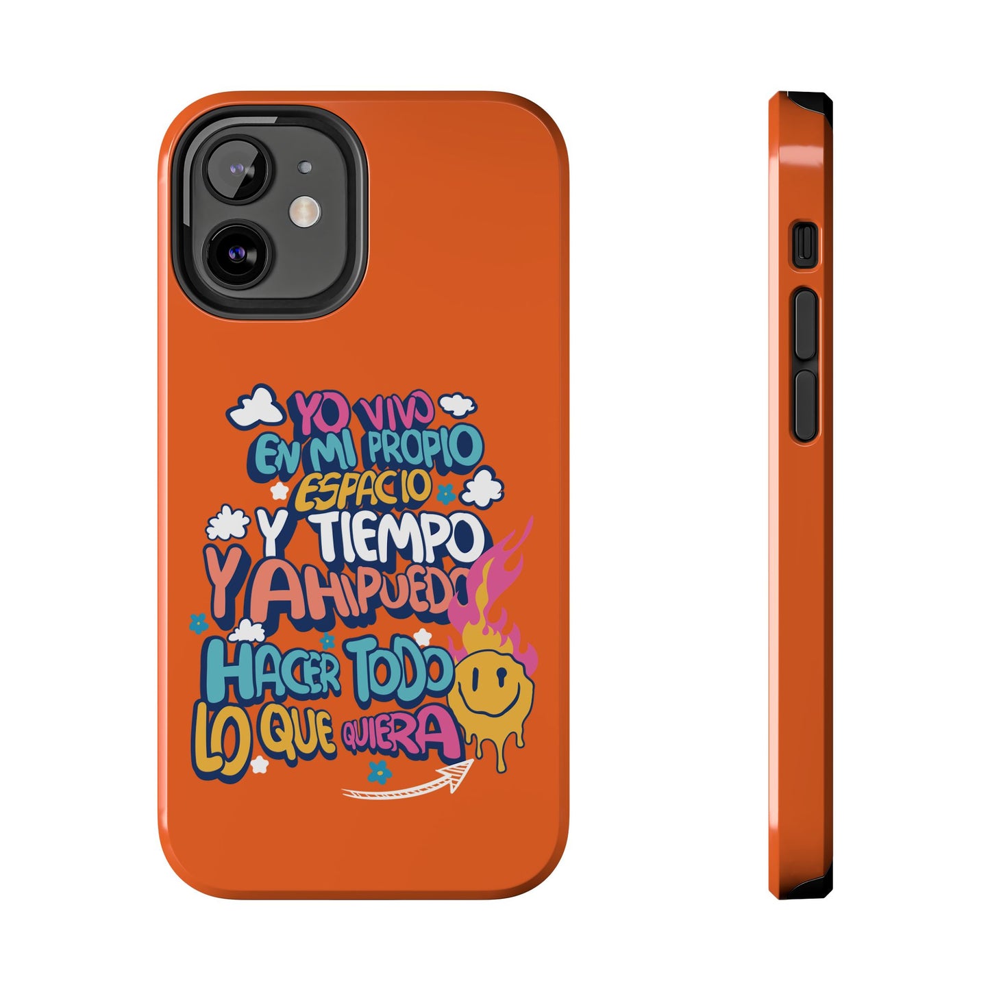 Funda para teléfono "Yo vivo en propio espacio y tiempo" - Naranja
