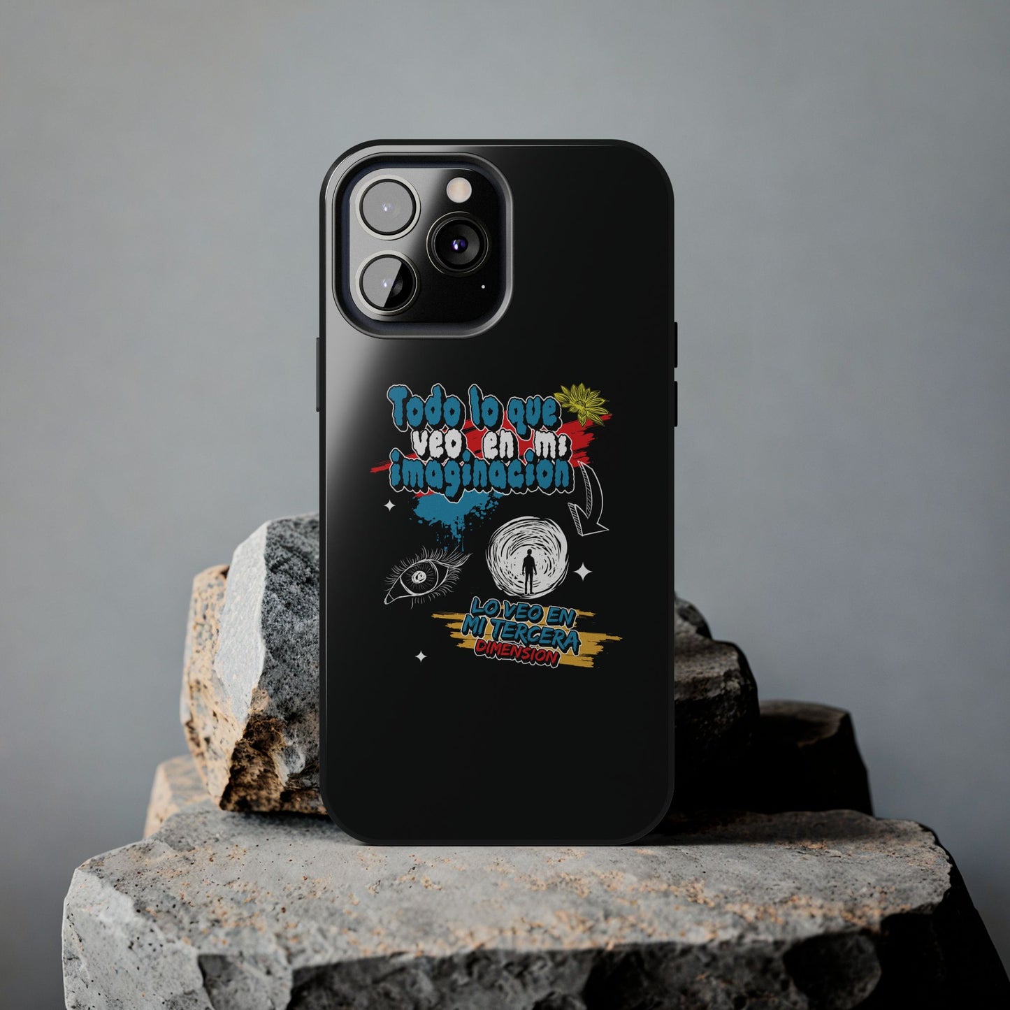 Funda para teléfono "Todo lo que veo en mi imaginación" - Negro