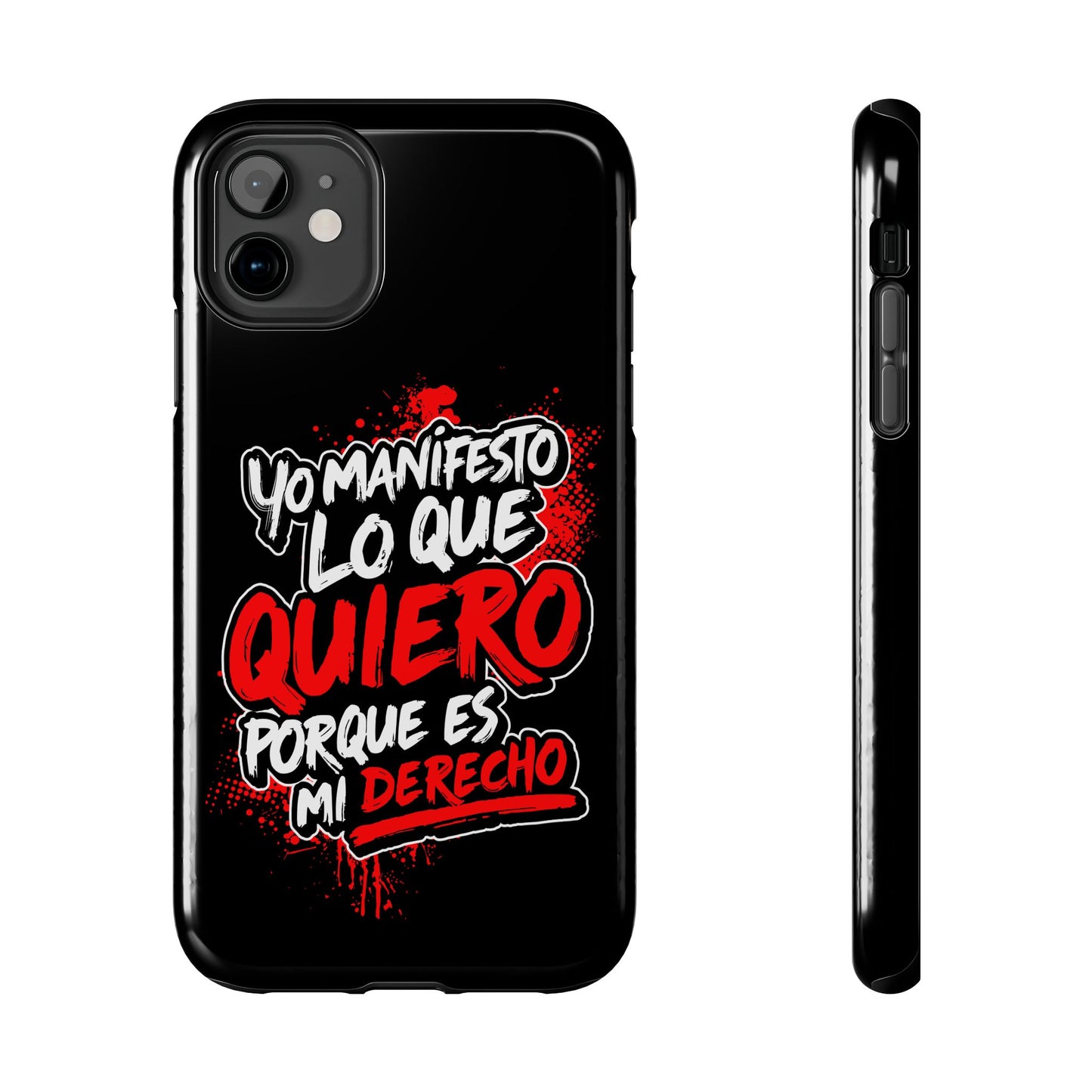 Funda para teléfono "Yo manifiesto lo que quiero" - Negro