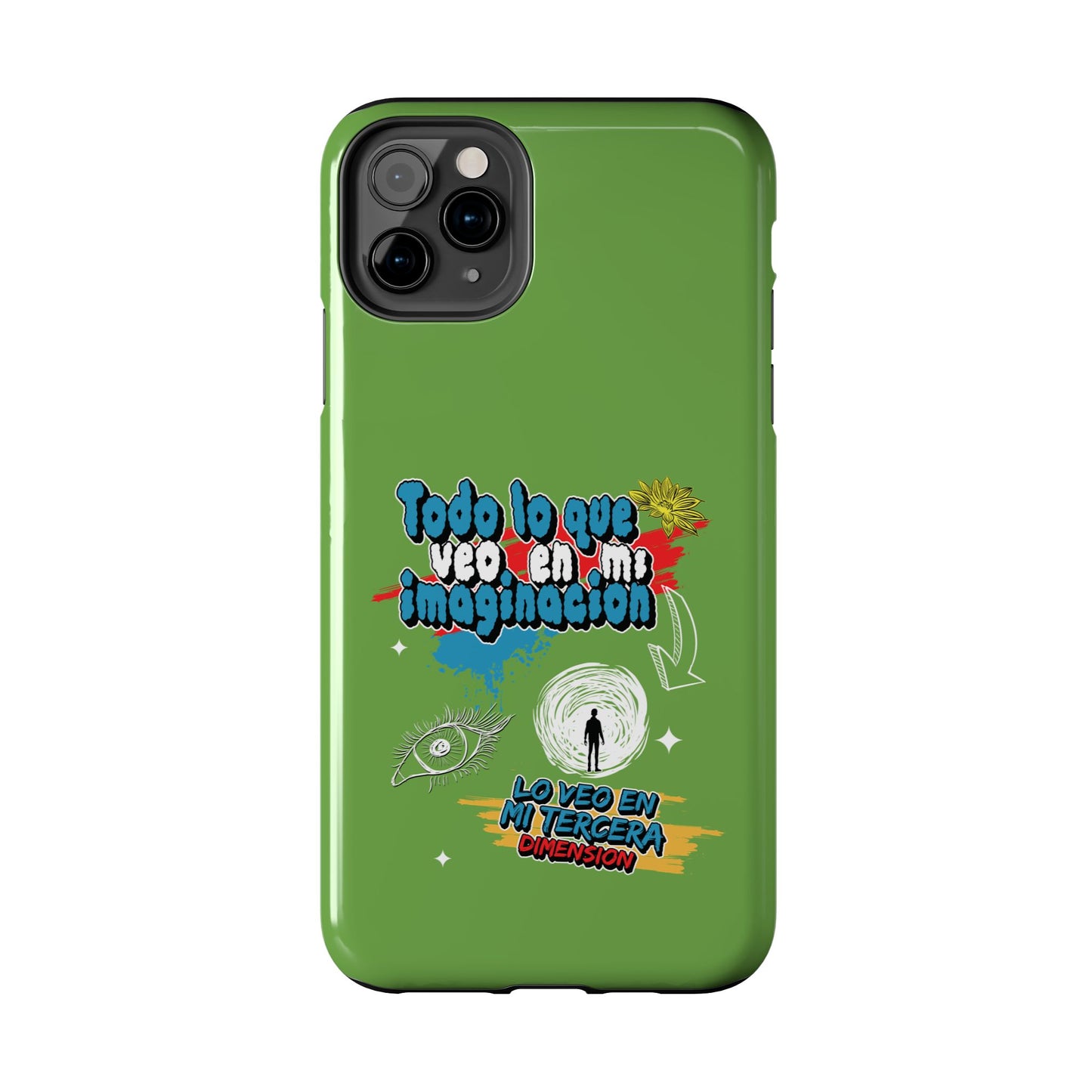 Funda para teléfono "Todo lo que veo en mi imaginación" - Verde