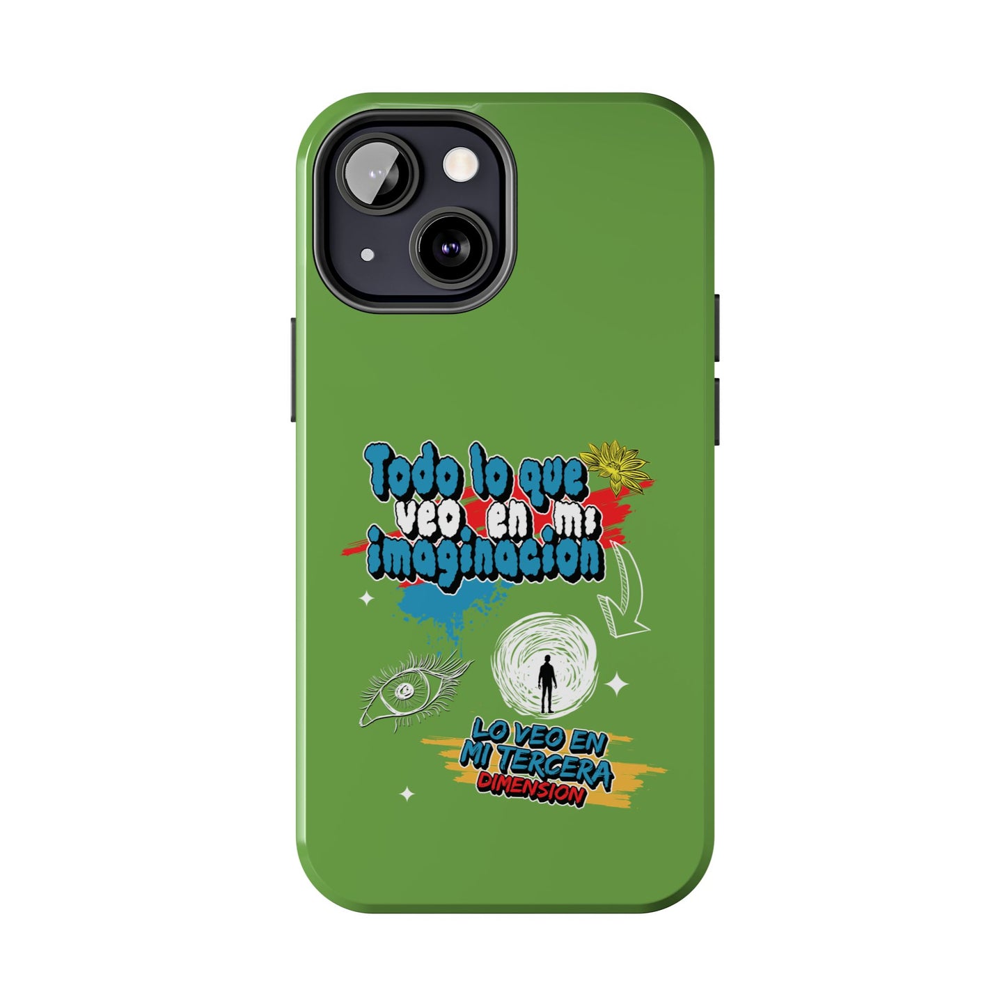Funda para teléfono "Todo lo que veo en mi imaginación" - Verde