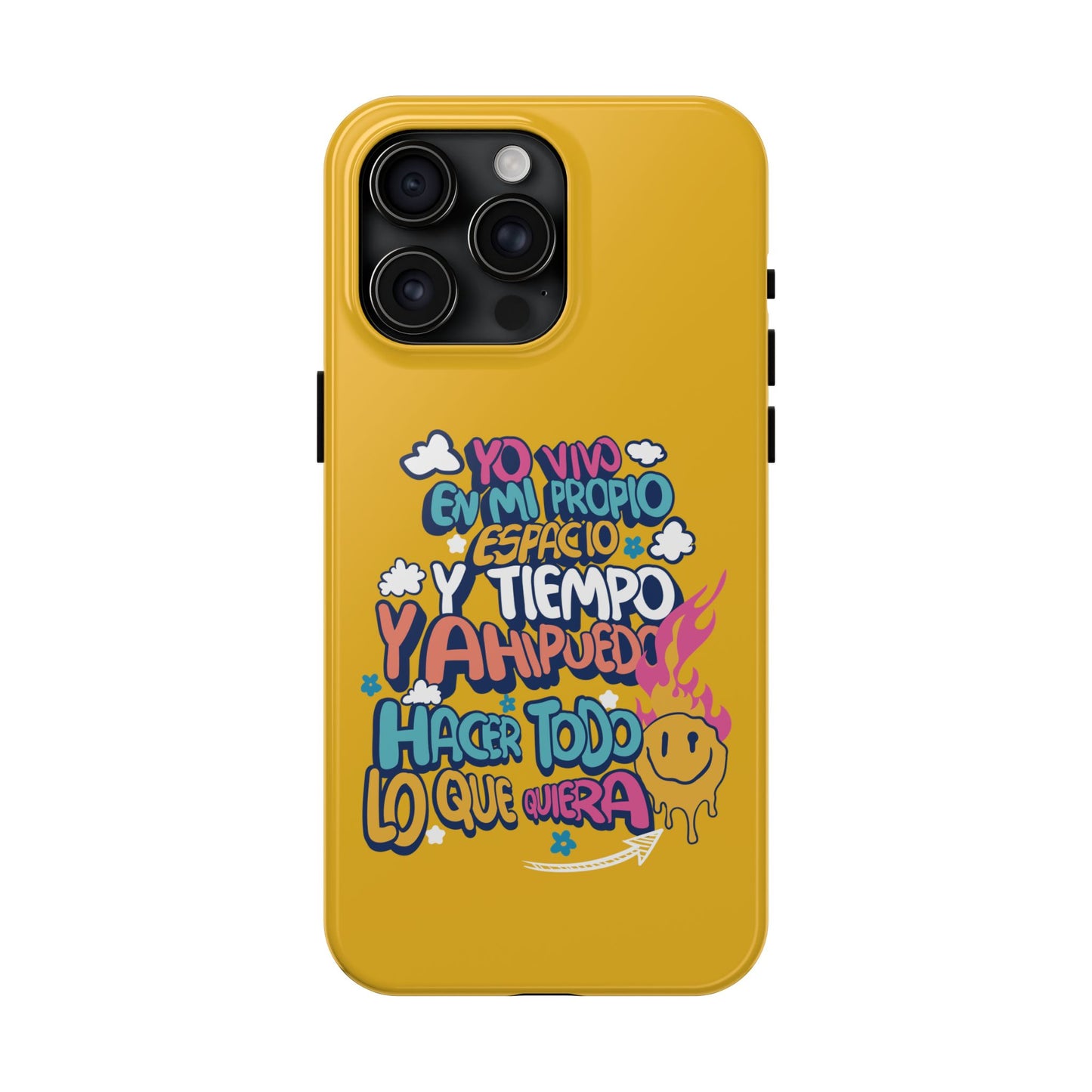 Funda para teléfono "Yo vivo en propio espacio y tiempo" - Amarillo