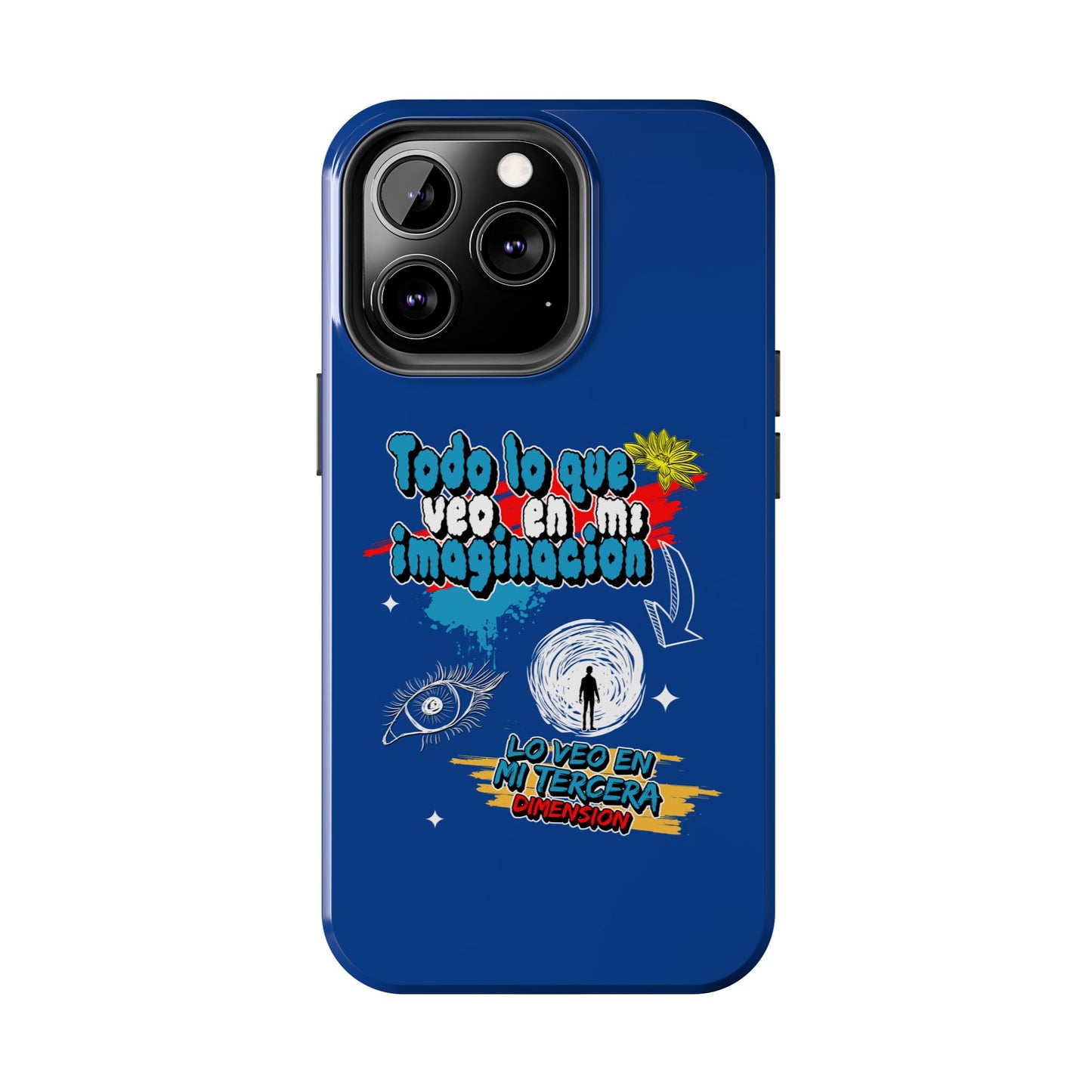 Funda para teléfono "Todo lo que veo en mi imaginación" - Azul
