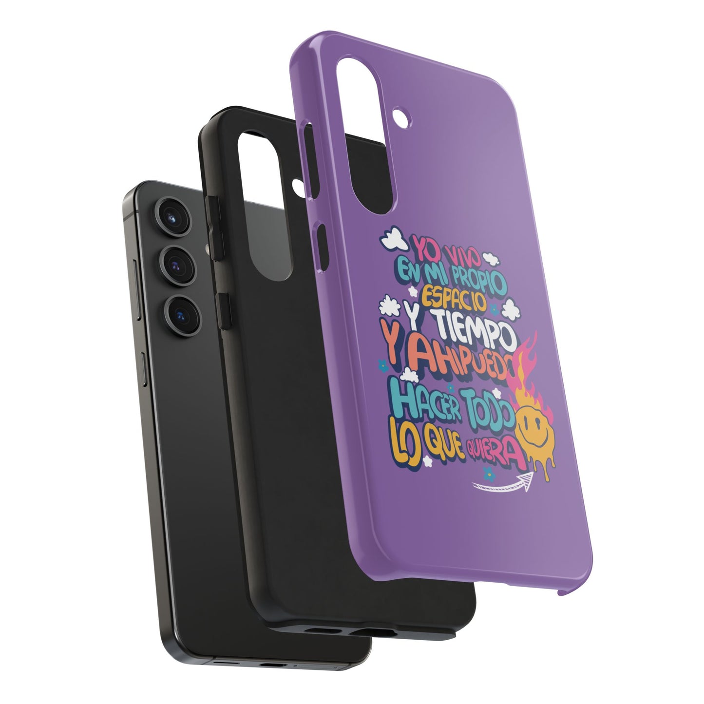Funda para teléfono "Yo vivo en propio espacio y tiempo" - Lila