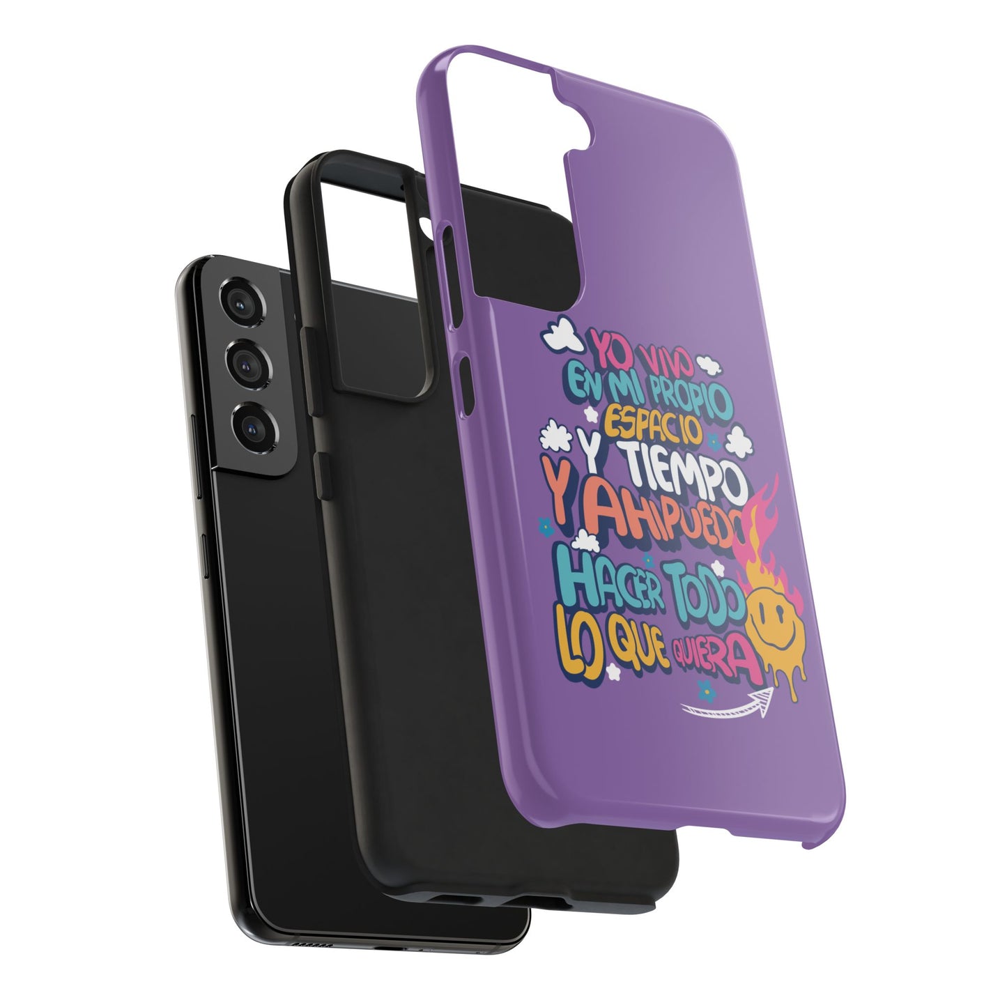 Funda para teléfono "Yo vivo en propio espacio y tiempo" - Lila