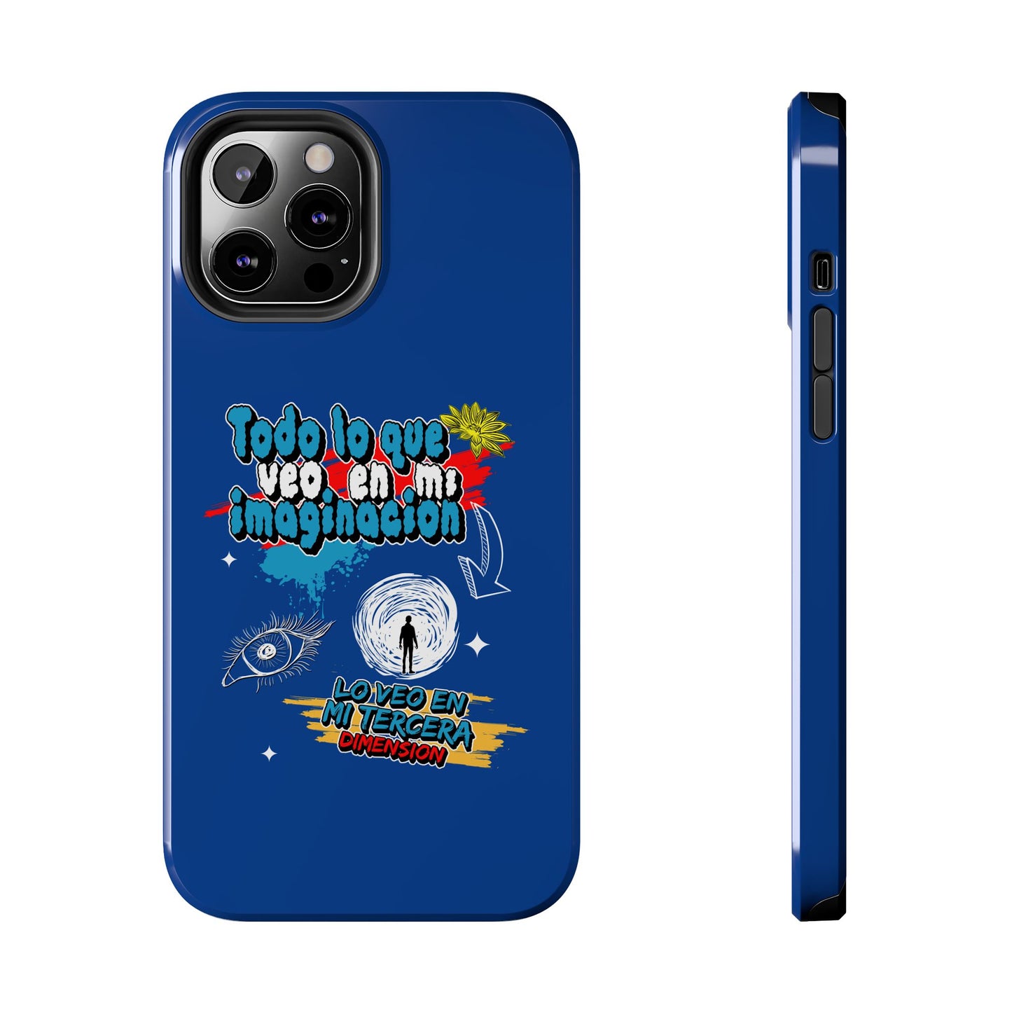 Funda para teléfono "Todo lo que veo en mi imaginación" - Azul