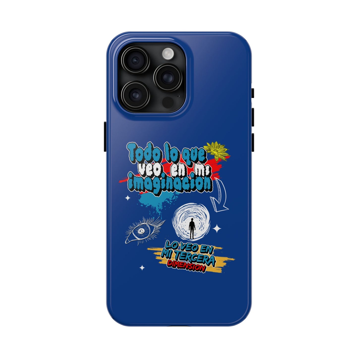 Funda para teléfono "Todo lo que veo en mi imaginación" - Azul