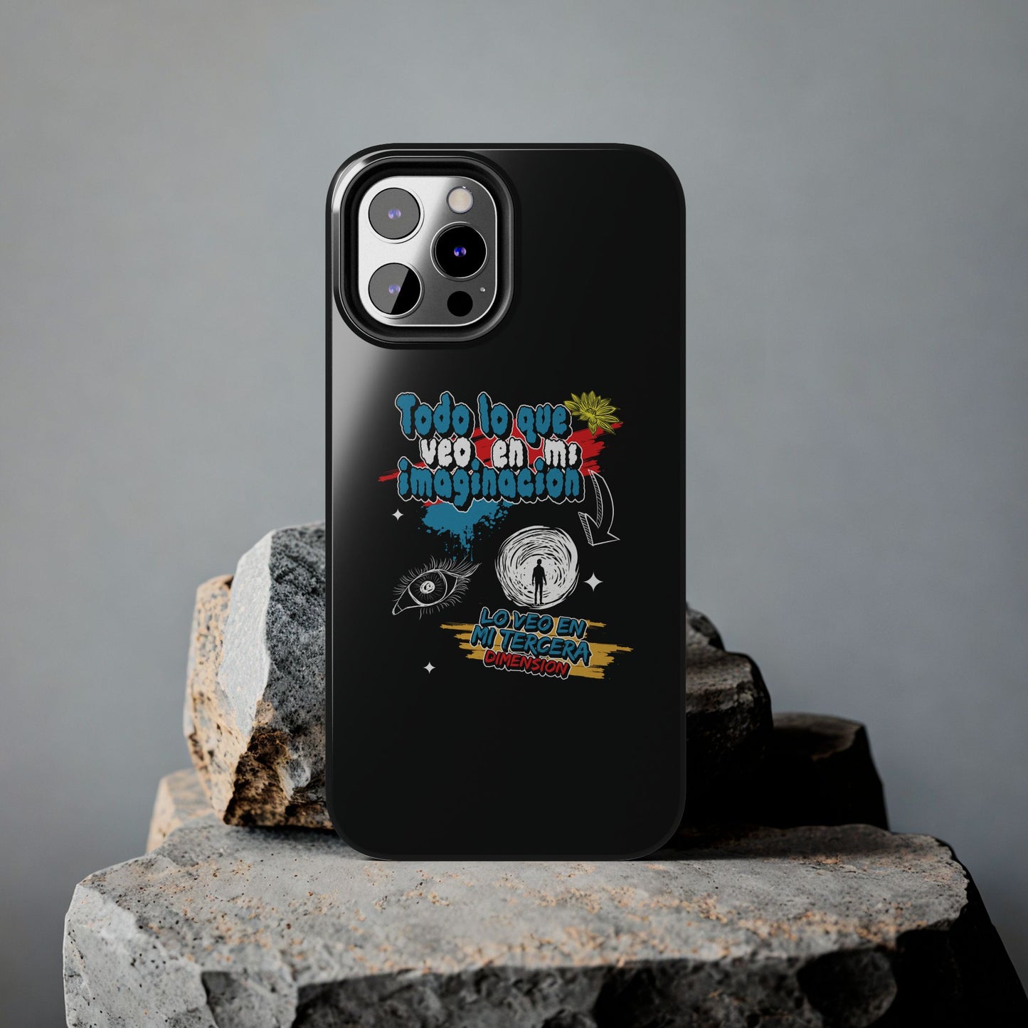 Funda para teléfono "Todo lo que veo en mi imaginación" - Negro