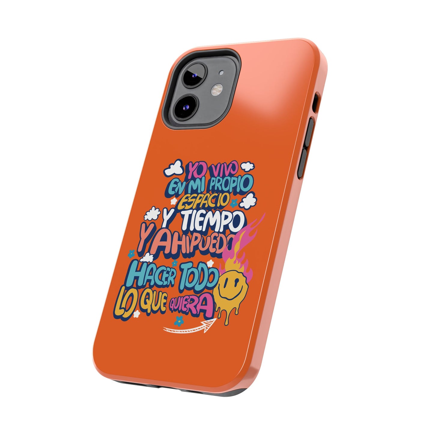 Funda para teléfono "Yo vivo en propio espacio y tiempo" - Naranja