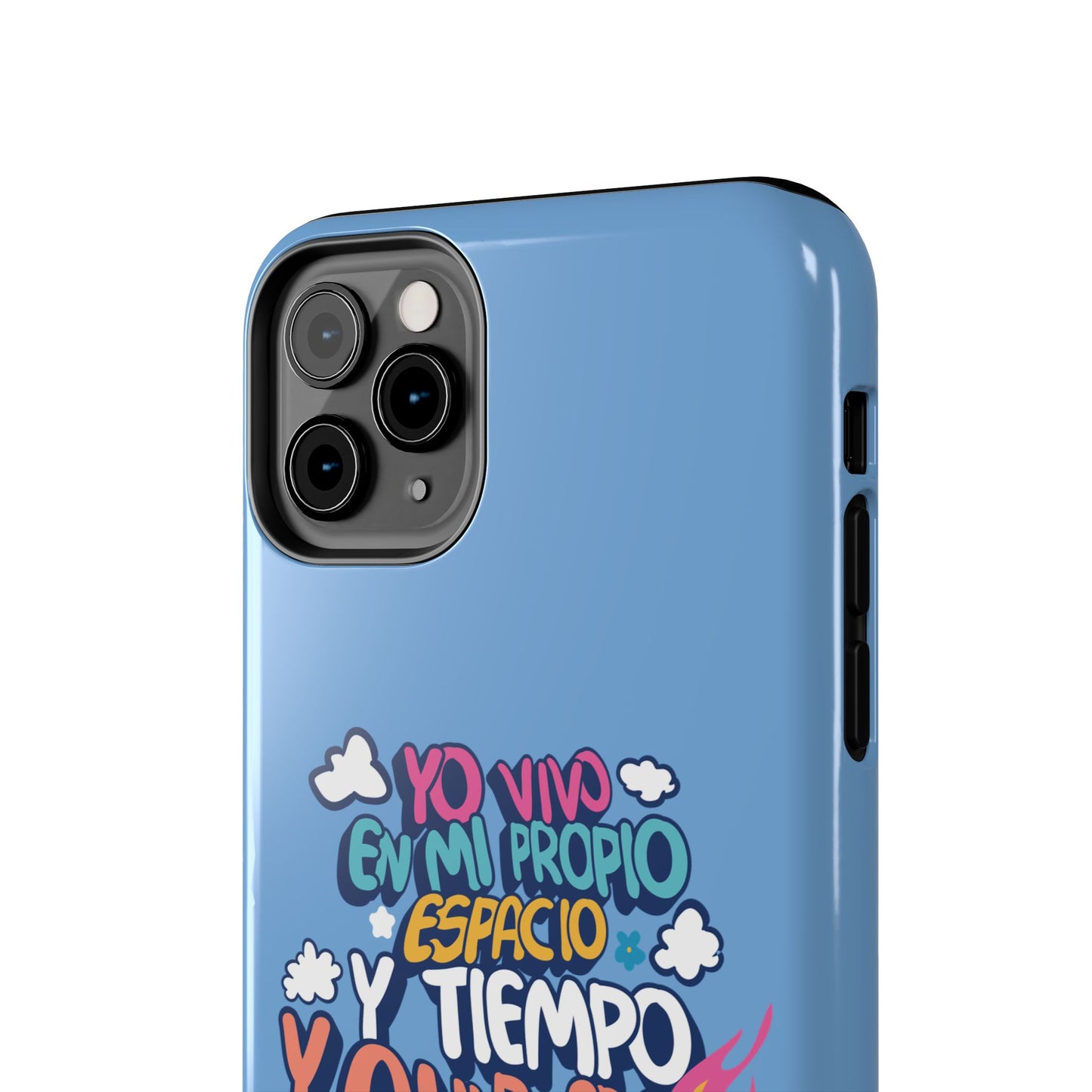 Funda para teléfono "Yo vivo en propio espacio y tiempo" - Celeste