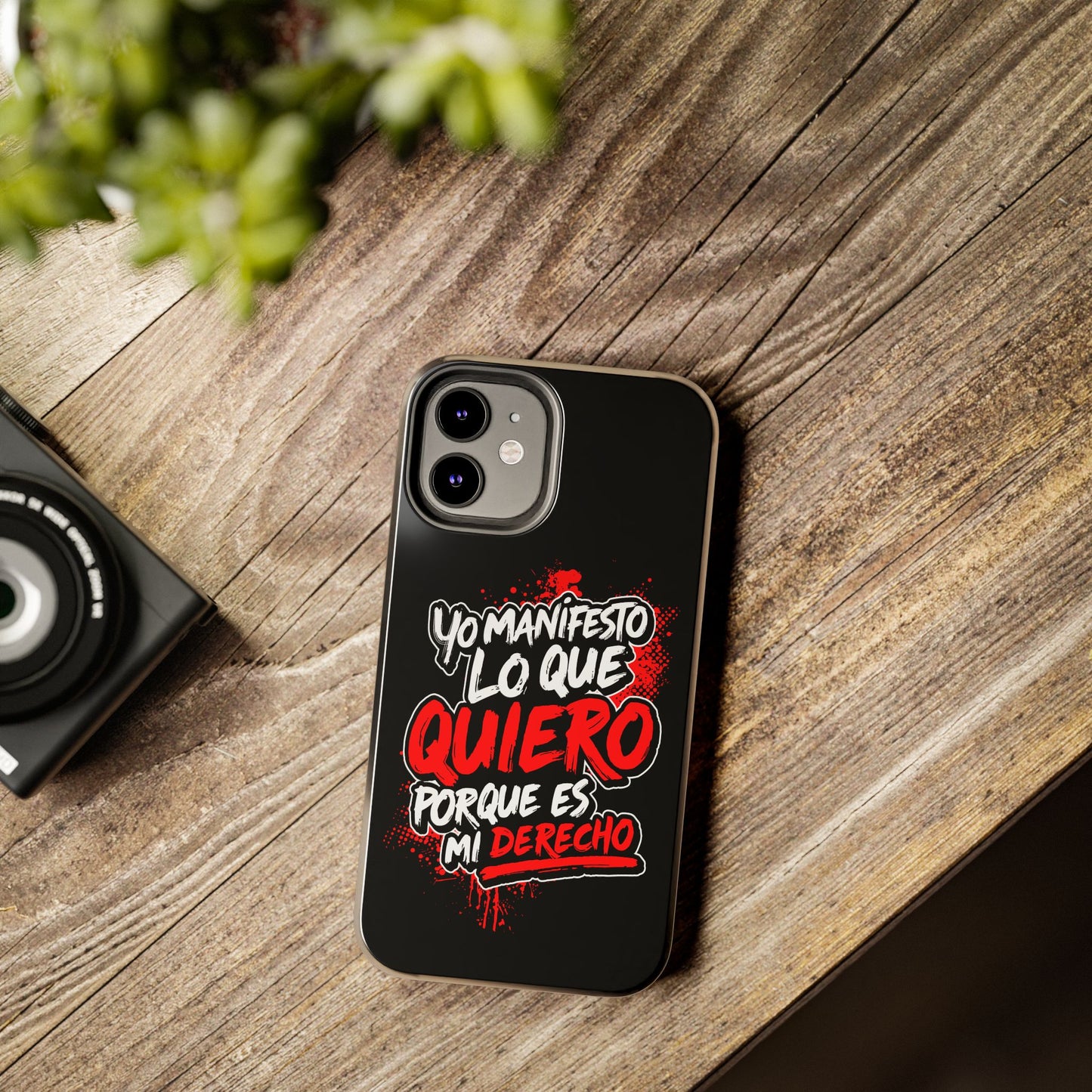 Funda para teléfono "Yo manifiesto lo que quiero" - Negro