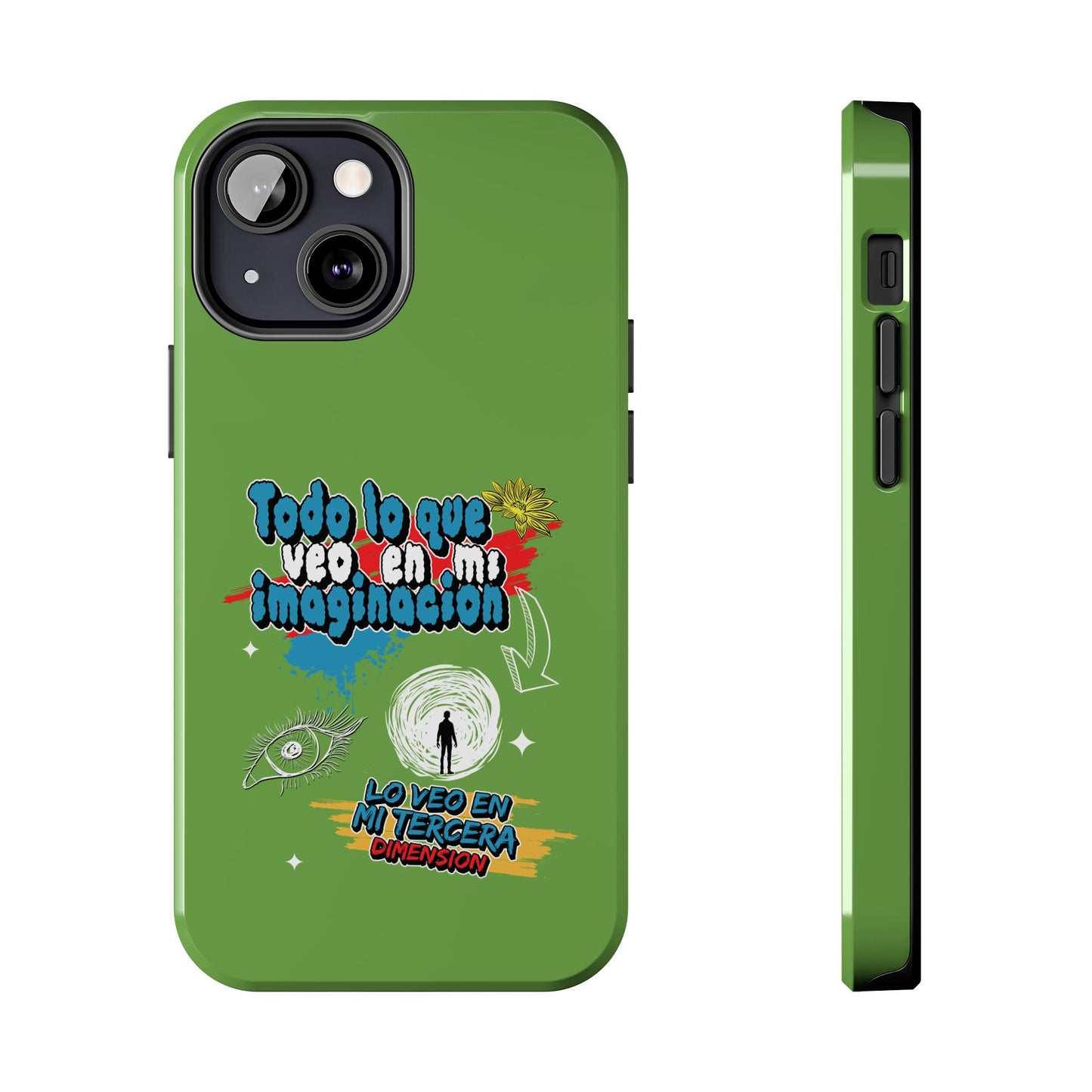 Funda para teléfono "Todo lo que veo en mi imaginación" - Verde