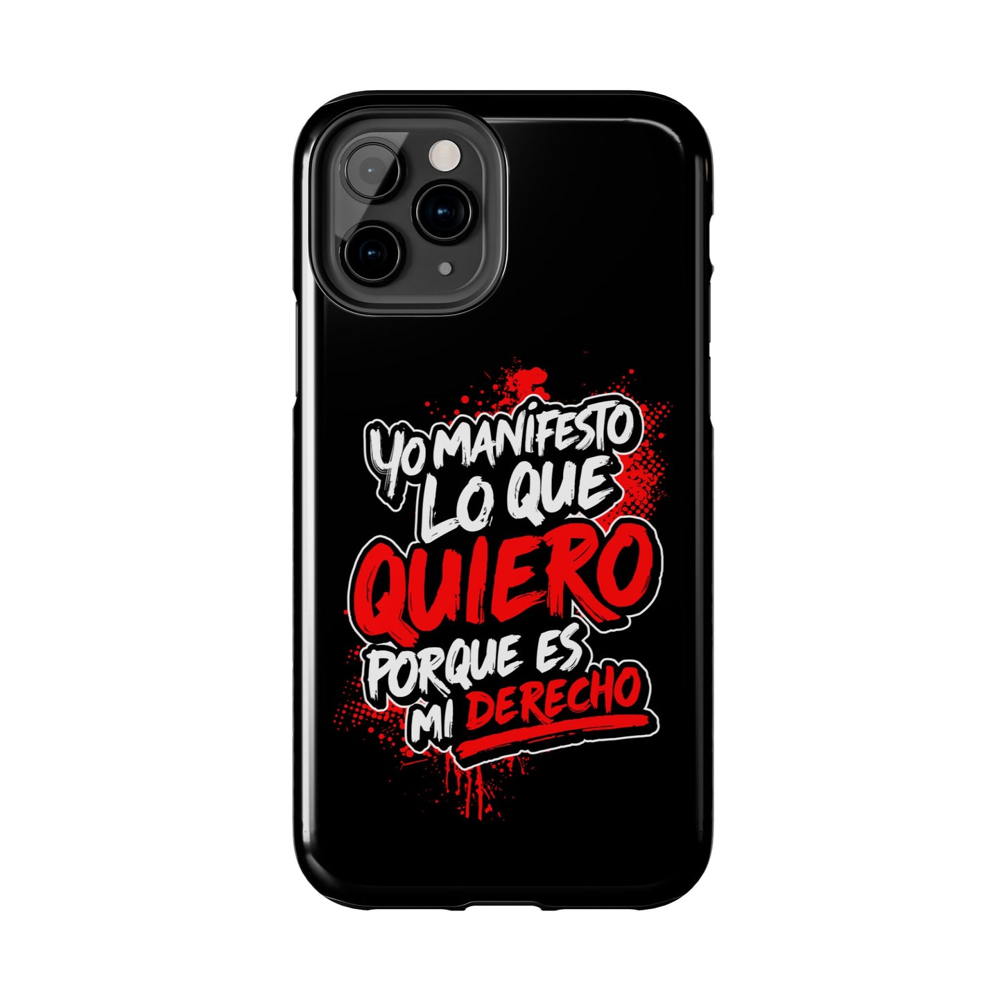 Funda para teléfono "Yo manifiesto lo que quiero" - Negro