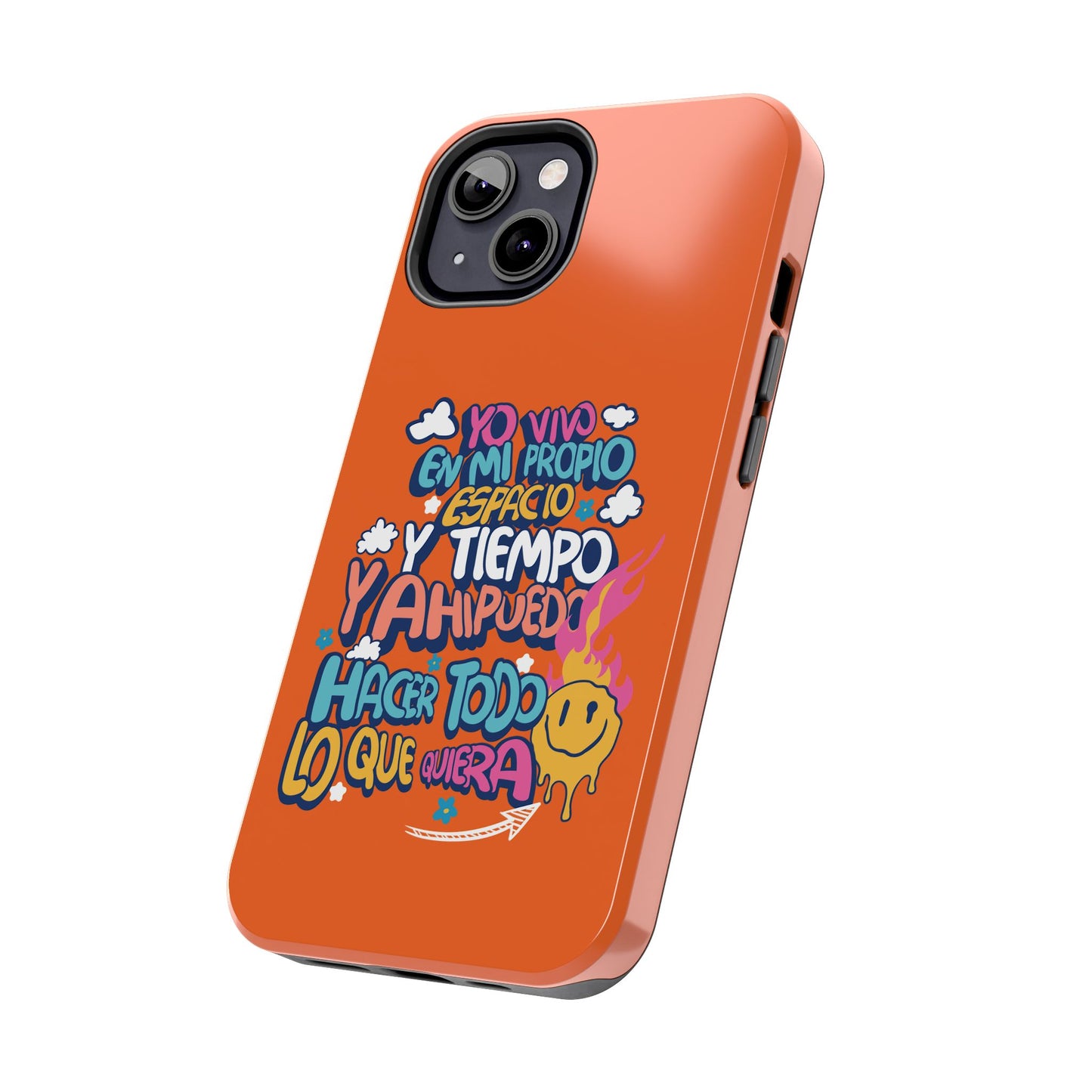 Funda para teléfono "Yo vivo en propio espacio y tiempo" - Naranja