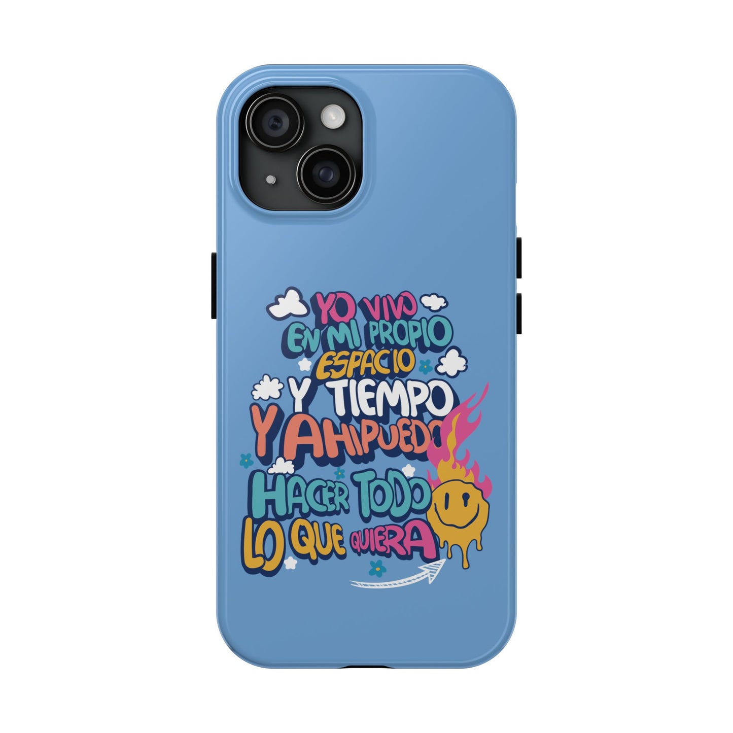 Funda para teléfono "Yo vivo en propio espacio y tiempo" - Celeste