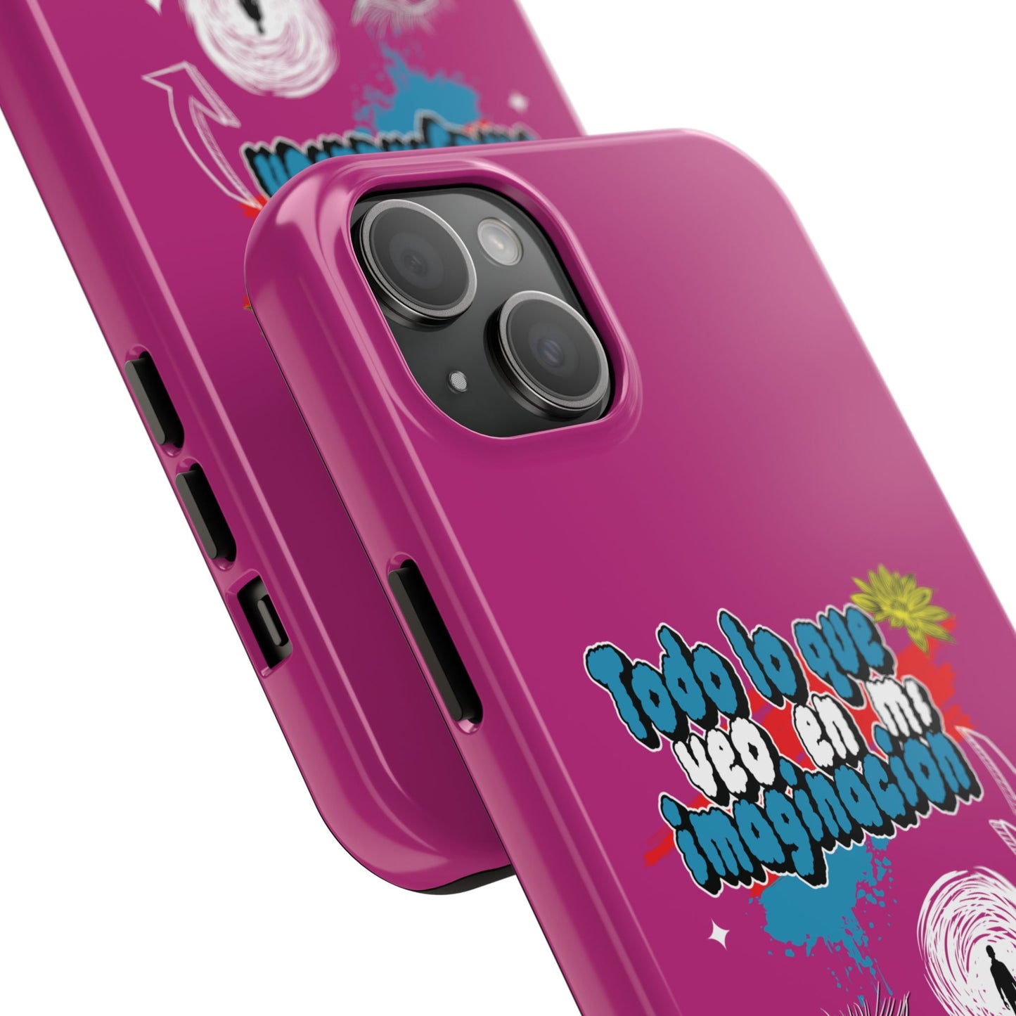 Funda para teléfono "Todo lo que veo en mi imaginación" - Fucsia