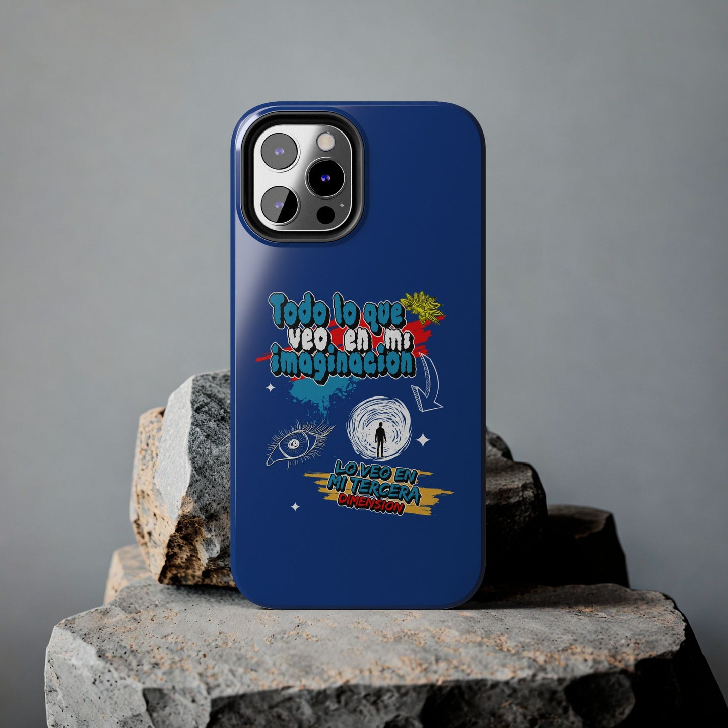 Funda para teléfono "Todo lo que veo en mi imaginación" - Azul