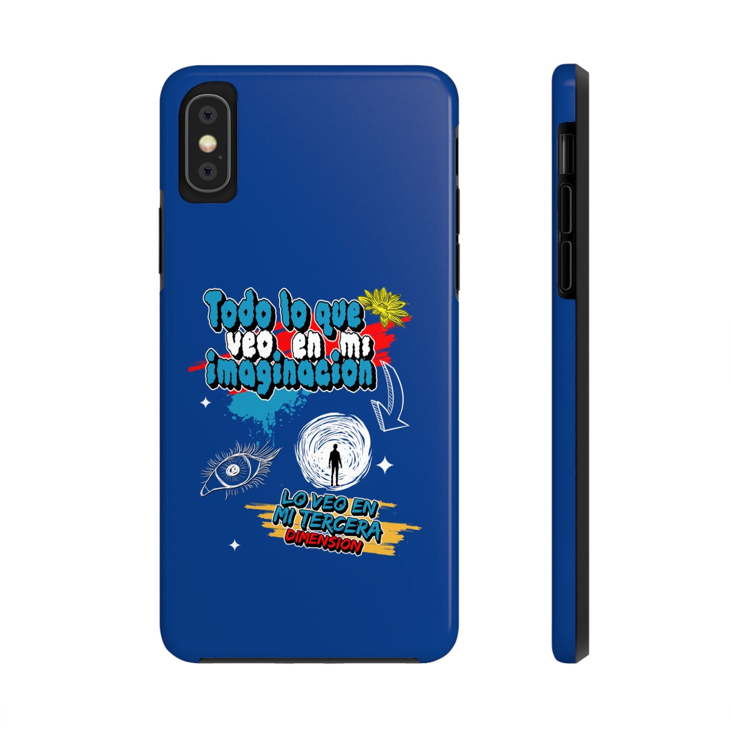 Funda para teléfono "Todo lo que veo en mi imaginación" - Azul