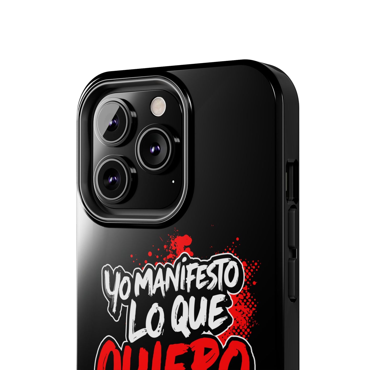 Funda para teléfono "Yo manifiesto lo que quiero" - Negro