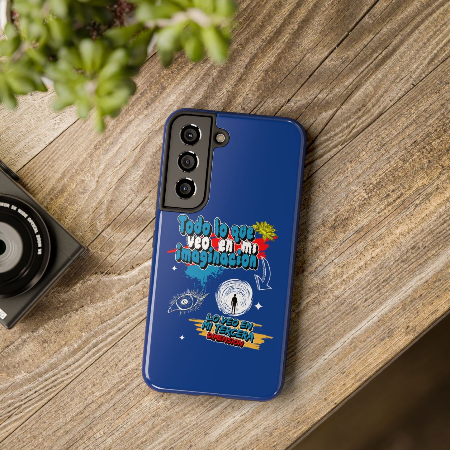 Funda para teléfono "Todo lo que veo en mi imaginación" - Azul