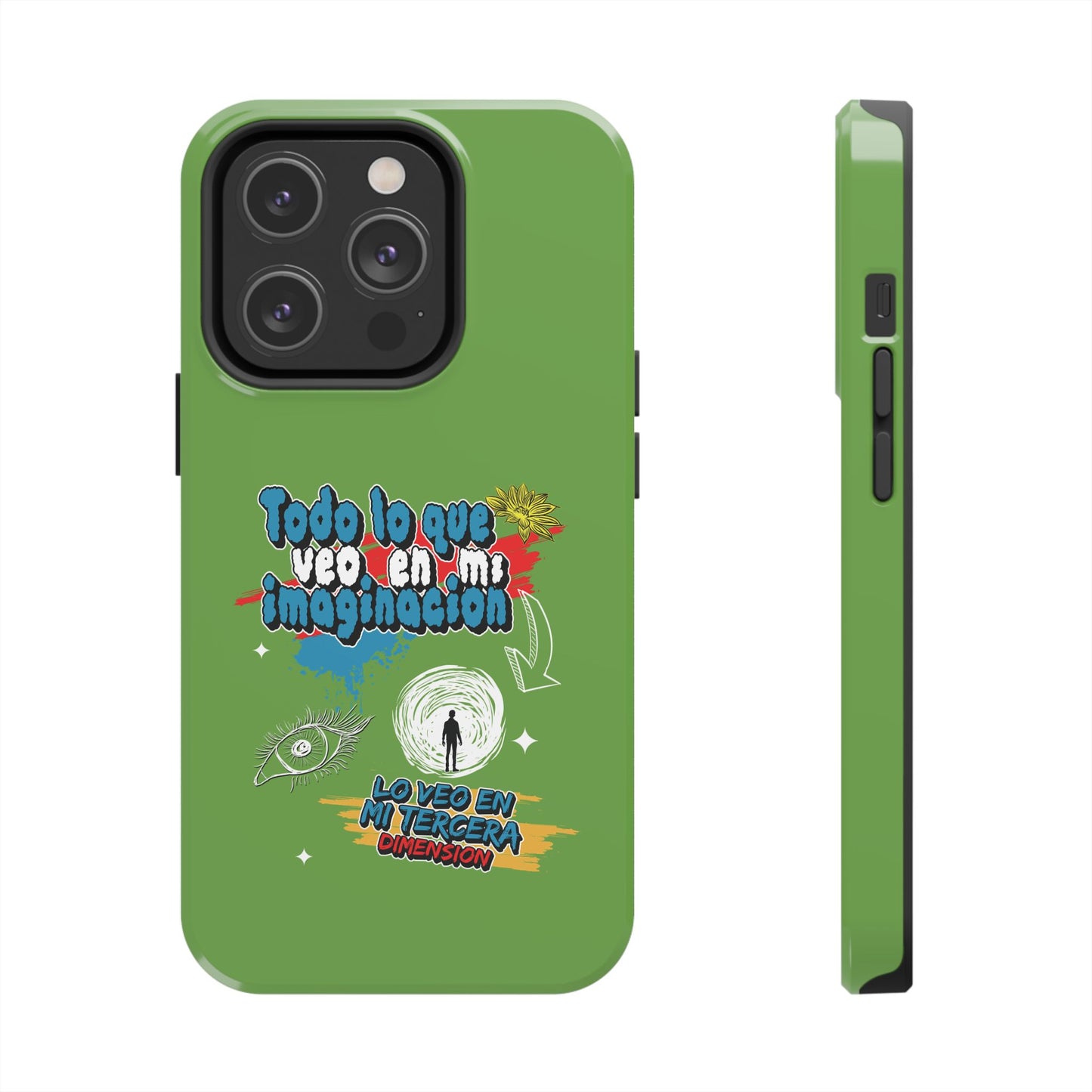 Funda para teléfono "Todo lo que veo en mi imaginación" - Verde