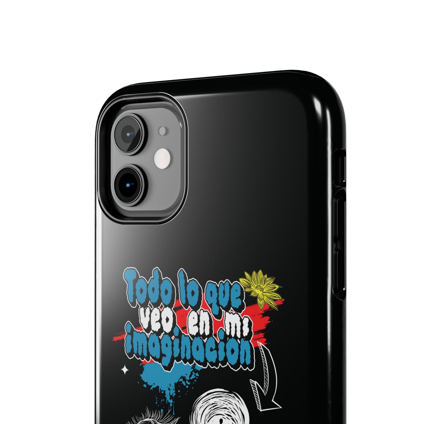 Funda para teléfono "Todo lo que veo en mi imaginación" - Negro