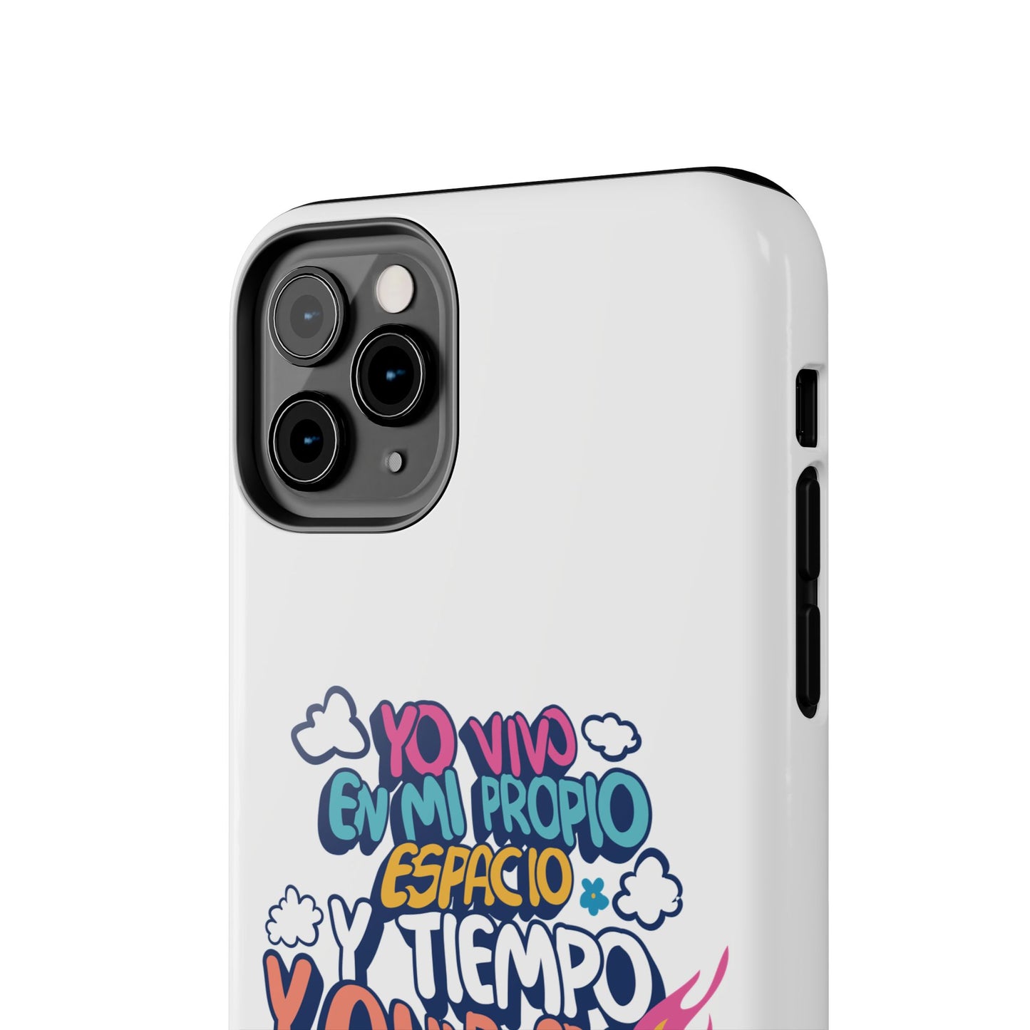 Funda para teléfono "Yo vivo en propio espacio y tiempo" - Blanco