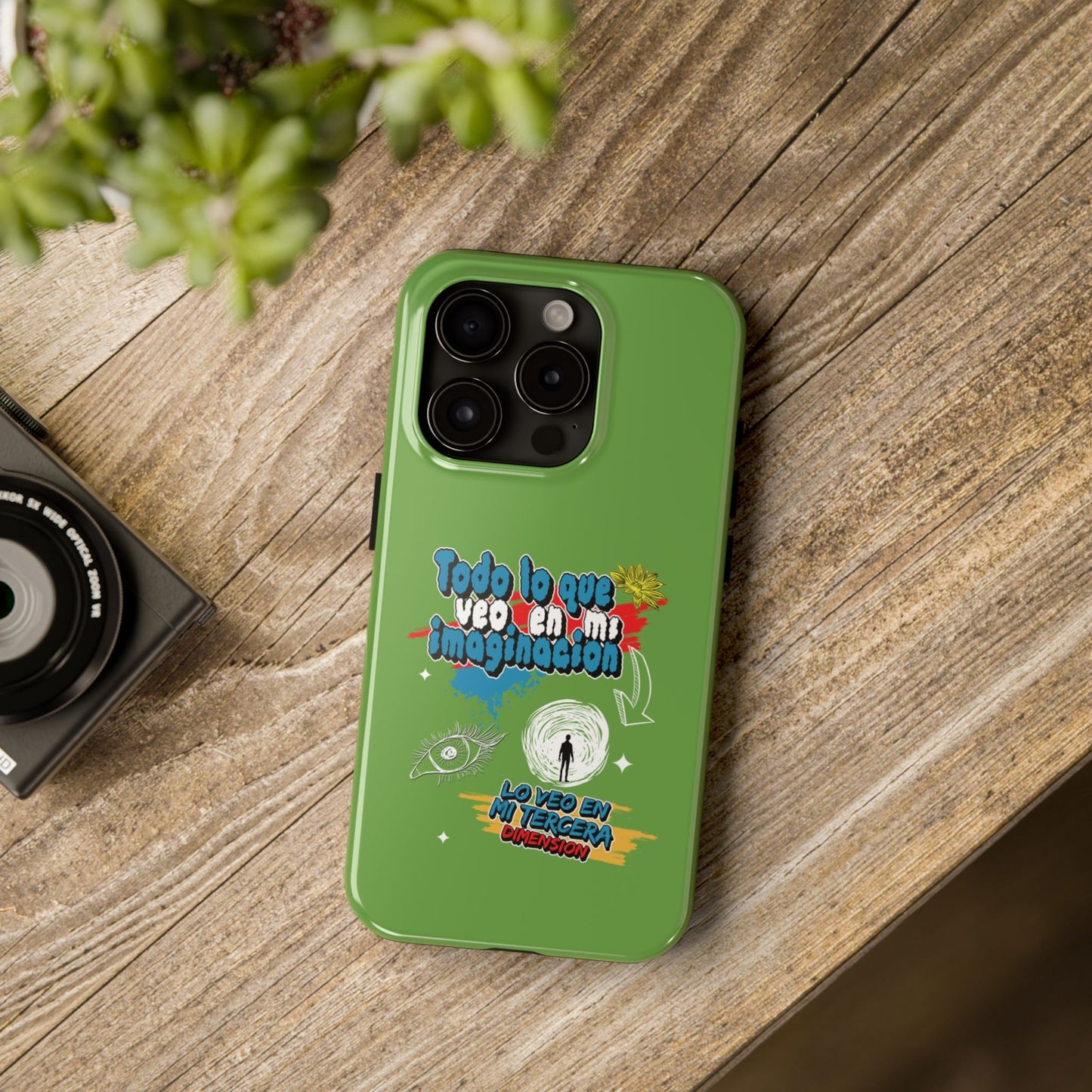 Funda para teléfono "Todo lo que veo en mi imaginación" - Verde