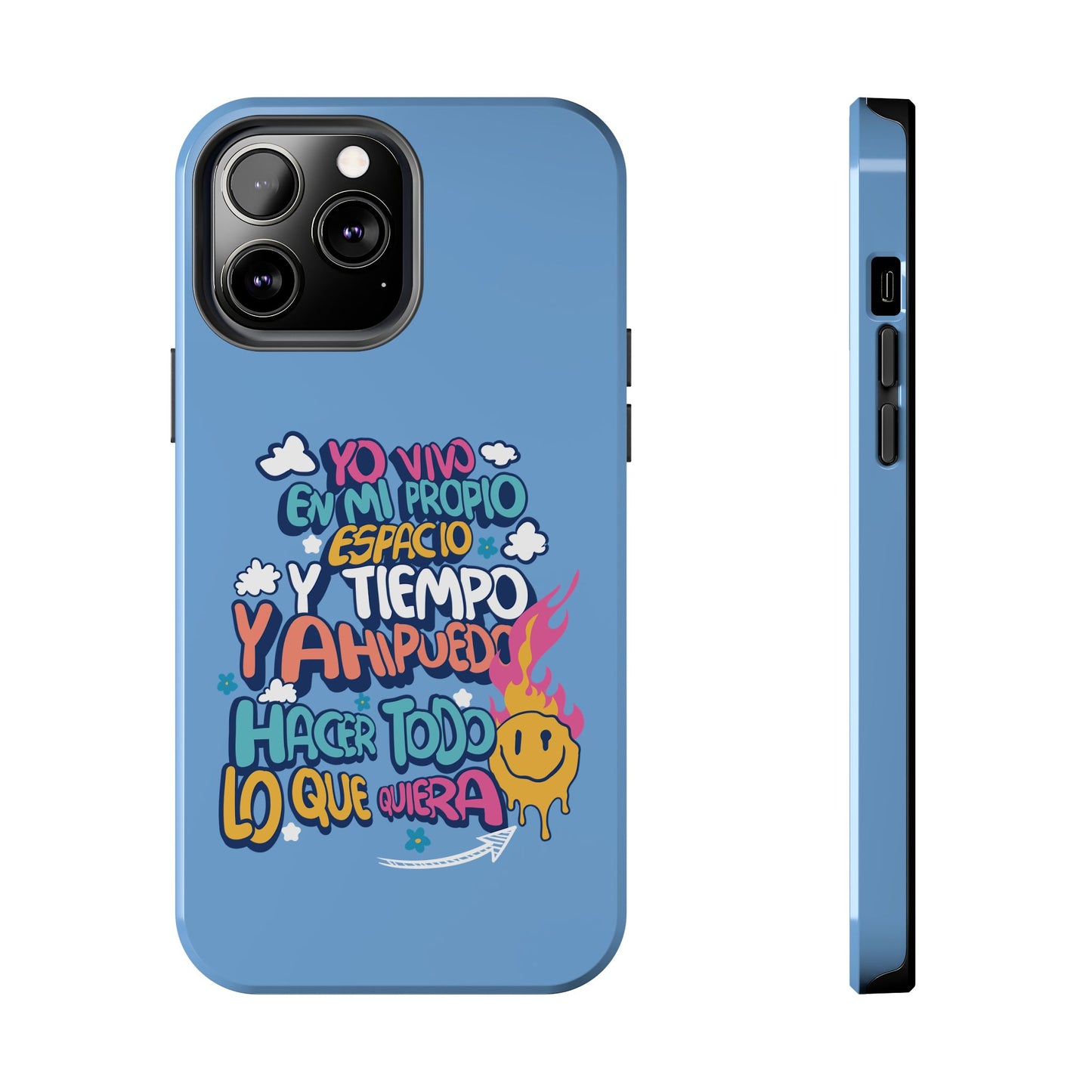 Funda para teléfono "Yo vivo en propio espacio y tiempo" - Celeste
