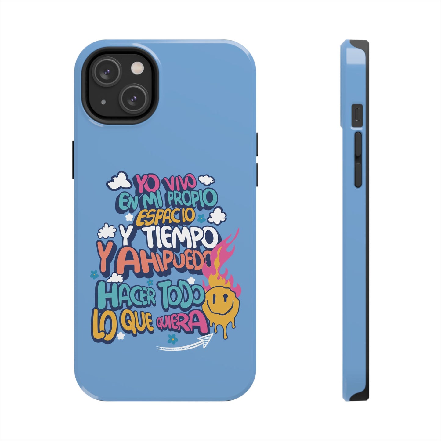 Funda para teléfono "Yo vivo en propio espacio y tiempo" - Celeste
