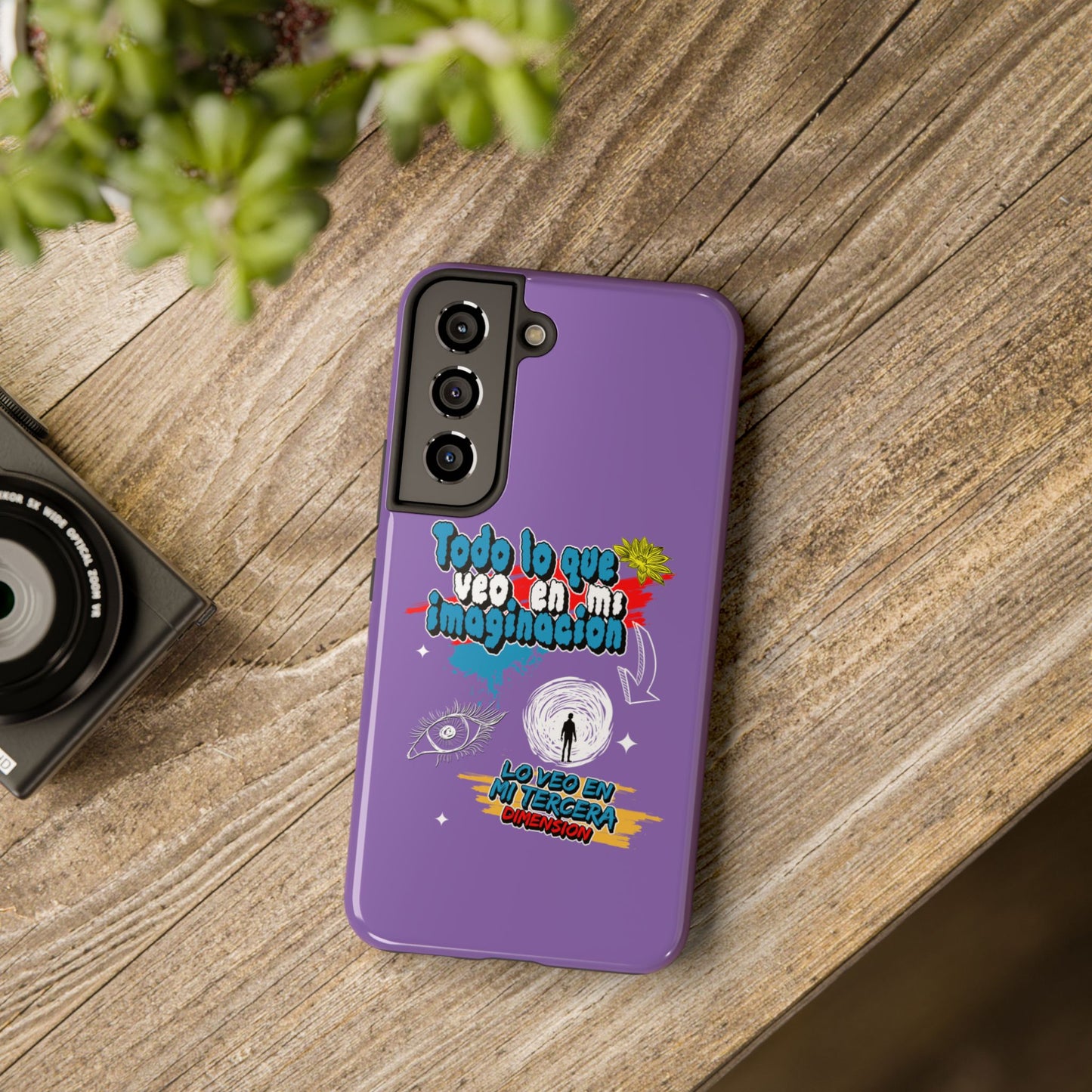 Funda para teléfono "Todo lo que veo en mi imaginación" - Lila