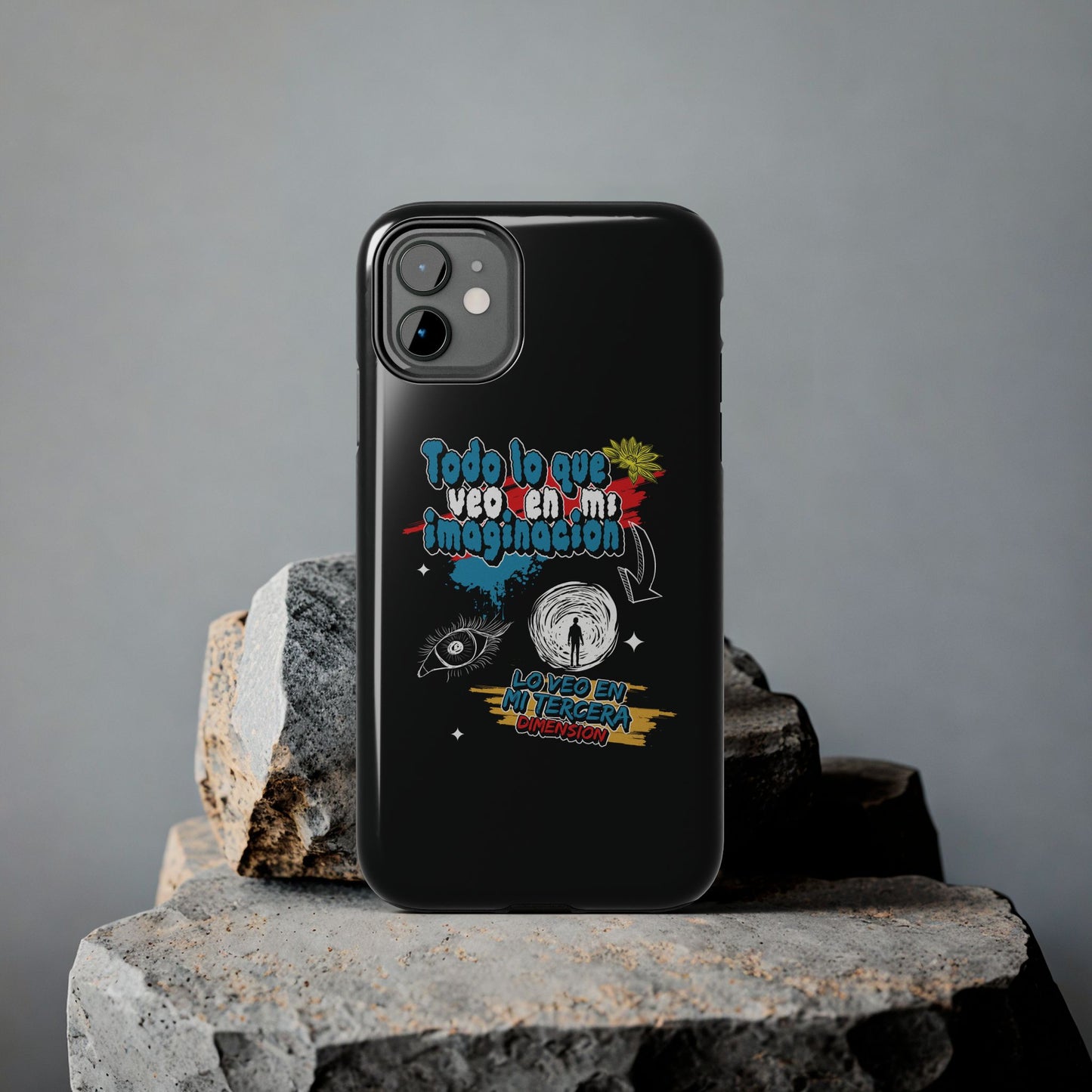Funda para teléfono "Todo lo que veo en mi imaginación" - Negro