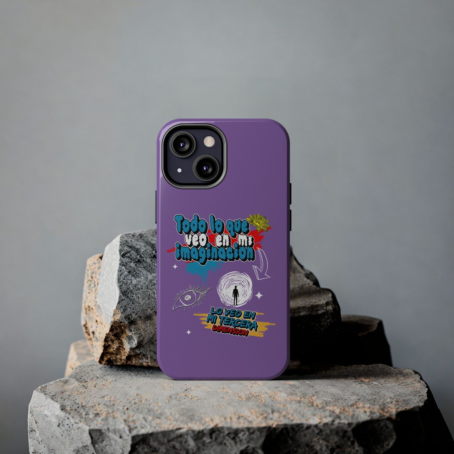 Funda para teléfono "Todo lo que veo en mi imaginación" - Lila