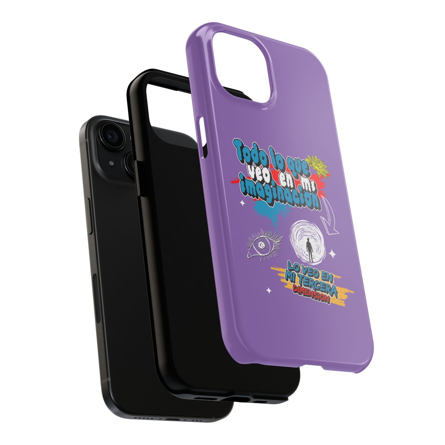 Funda para teléfono "Todo lo que veo en mi imaginación" - Lila