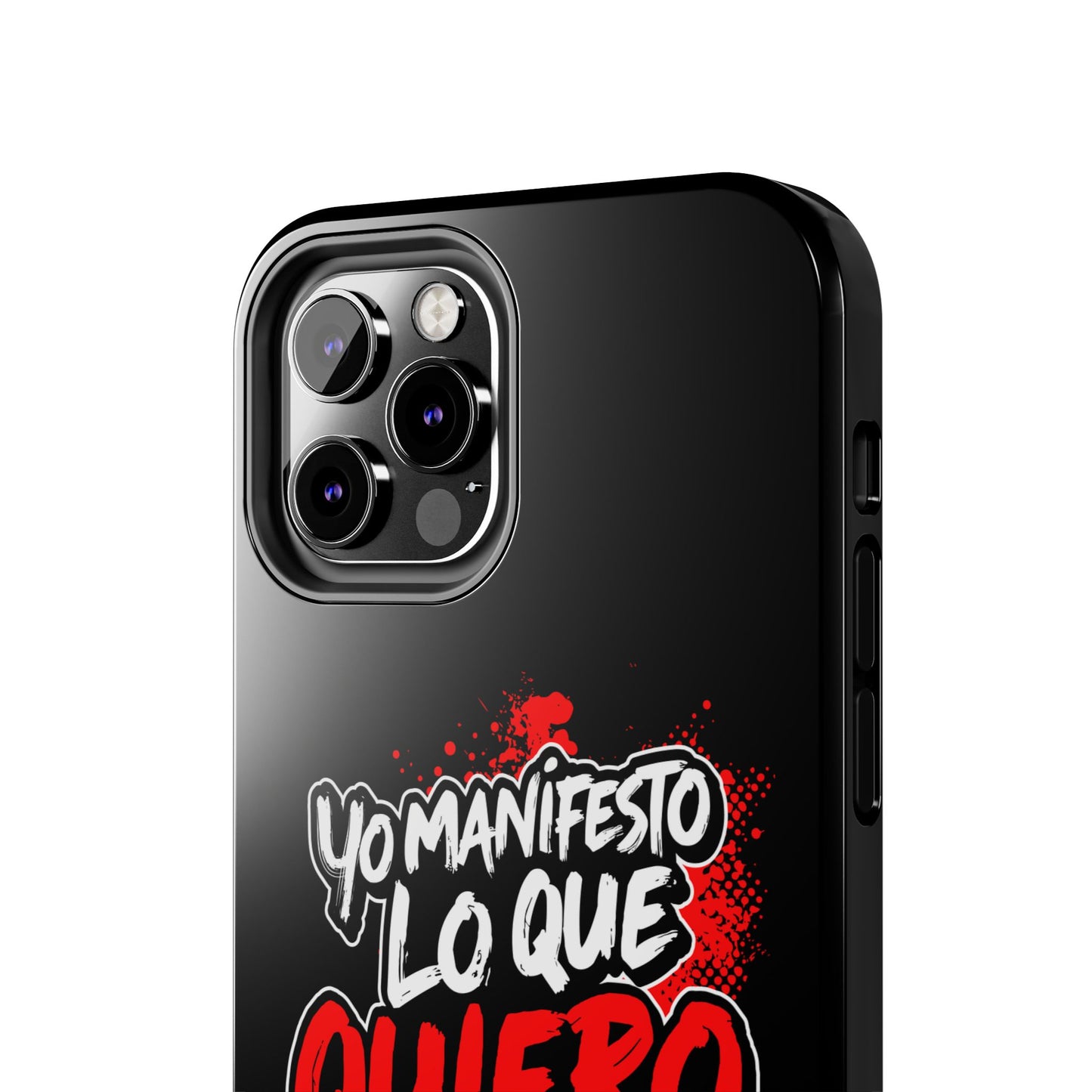 Funda para teléfono "Yo manifiesto lo que quiero" - Negro