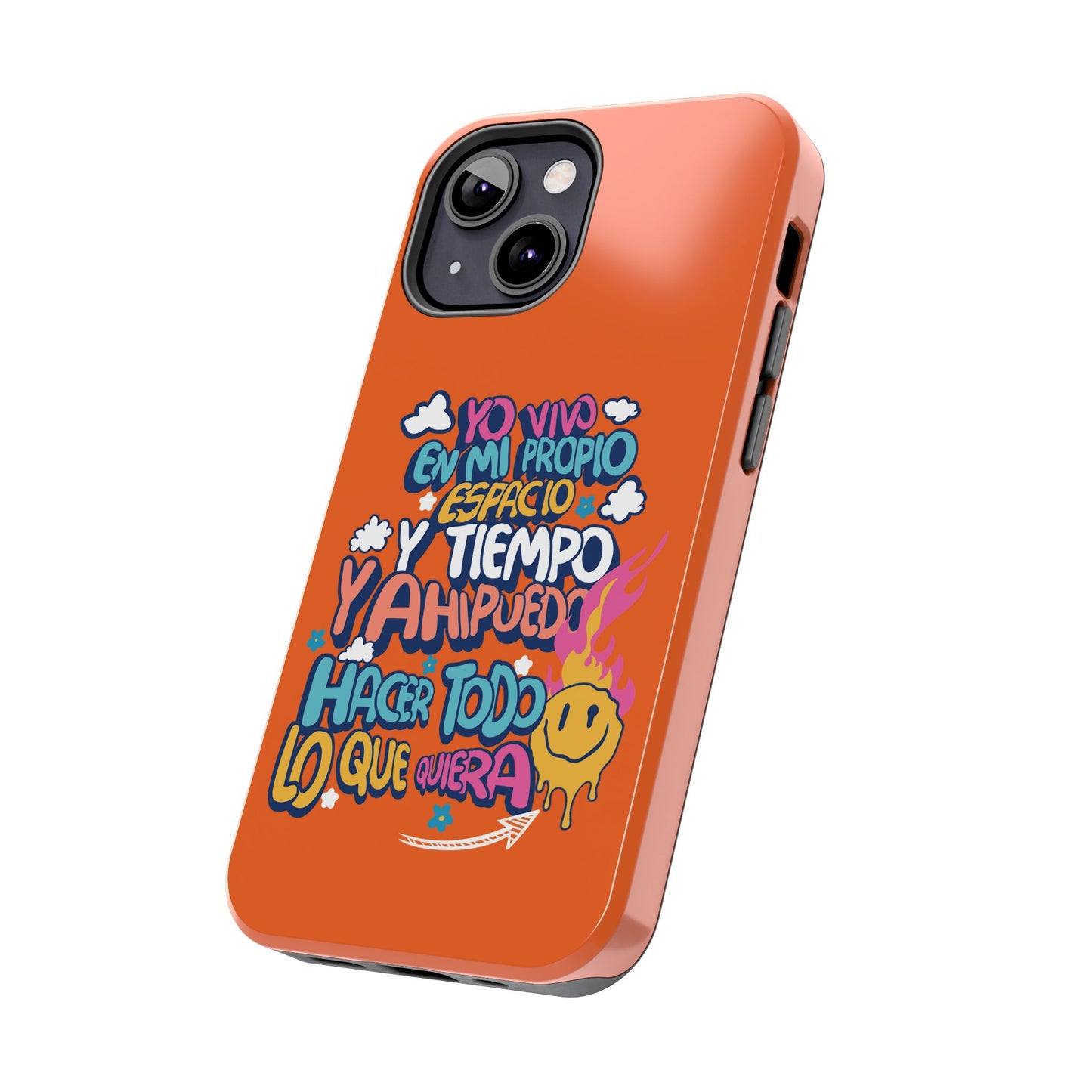 Funda para teléfono "Yo vivo en propio espacio y tiempo" - Naranja